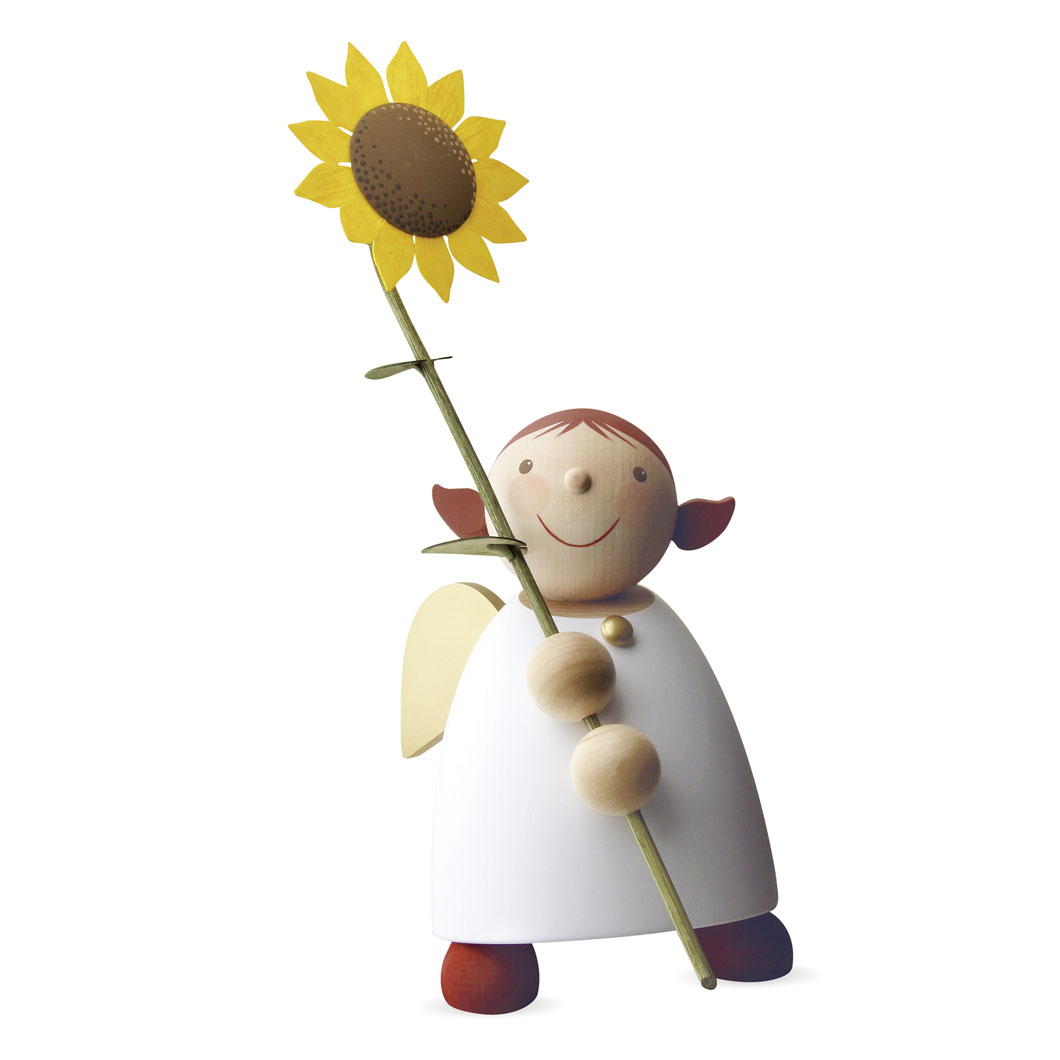 Schutzengel mit Sonnenblume, H: 26 cm  