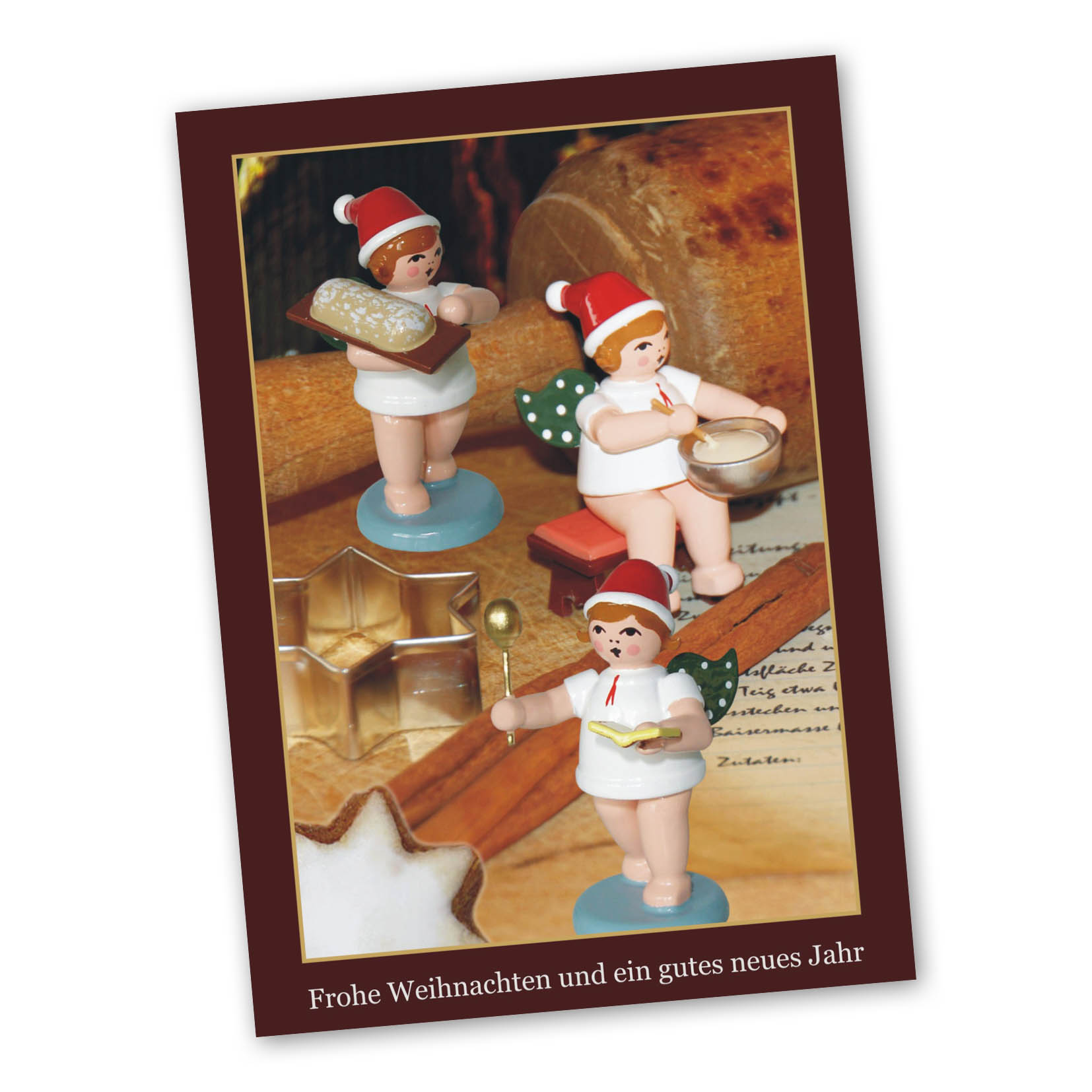 Weihnachtliche Klappkarte -Weihnachtsbäckerei- mit Umschlag im Dregeno Online Shop günstig kaufen
