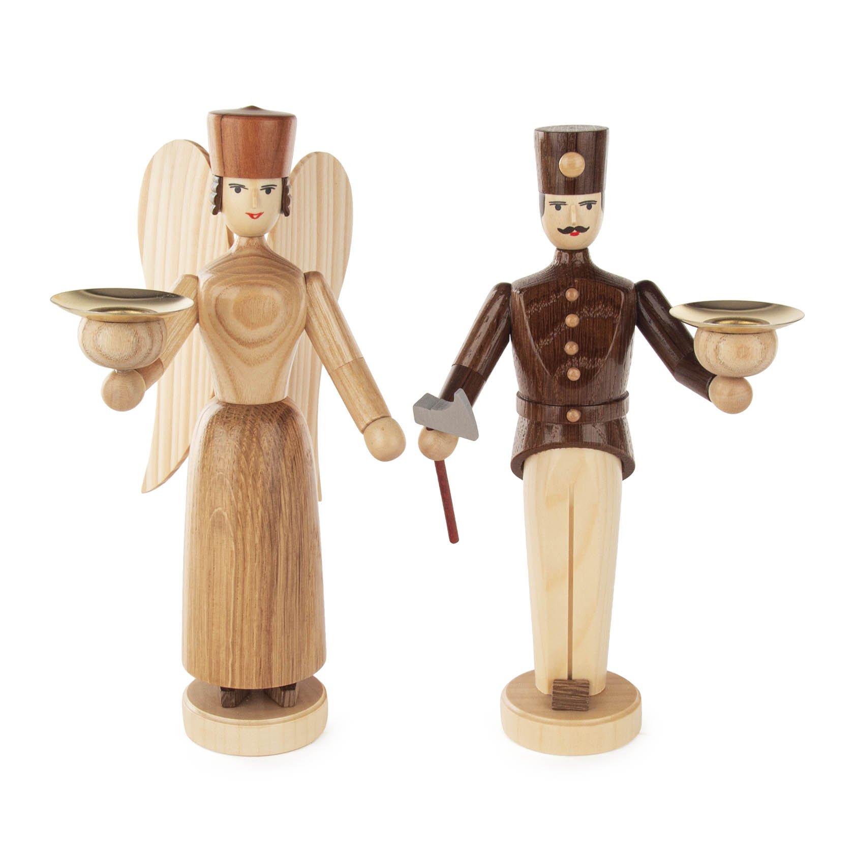 angel & miner candle holder