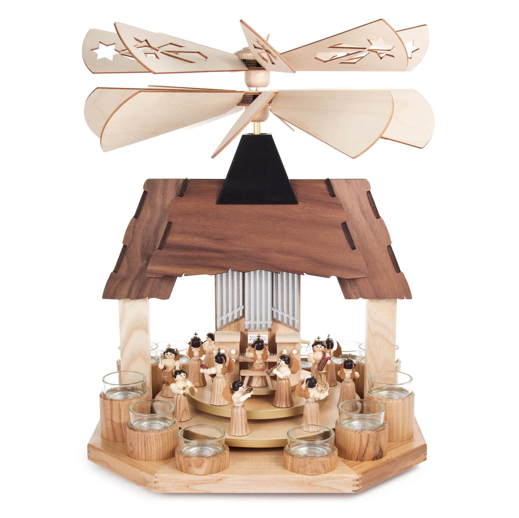 Pyramide mit Engeln, 2 Teller und 2 Flügelräder, für Teelichte im Dregeno Online Shop günstig kaufen