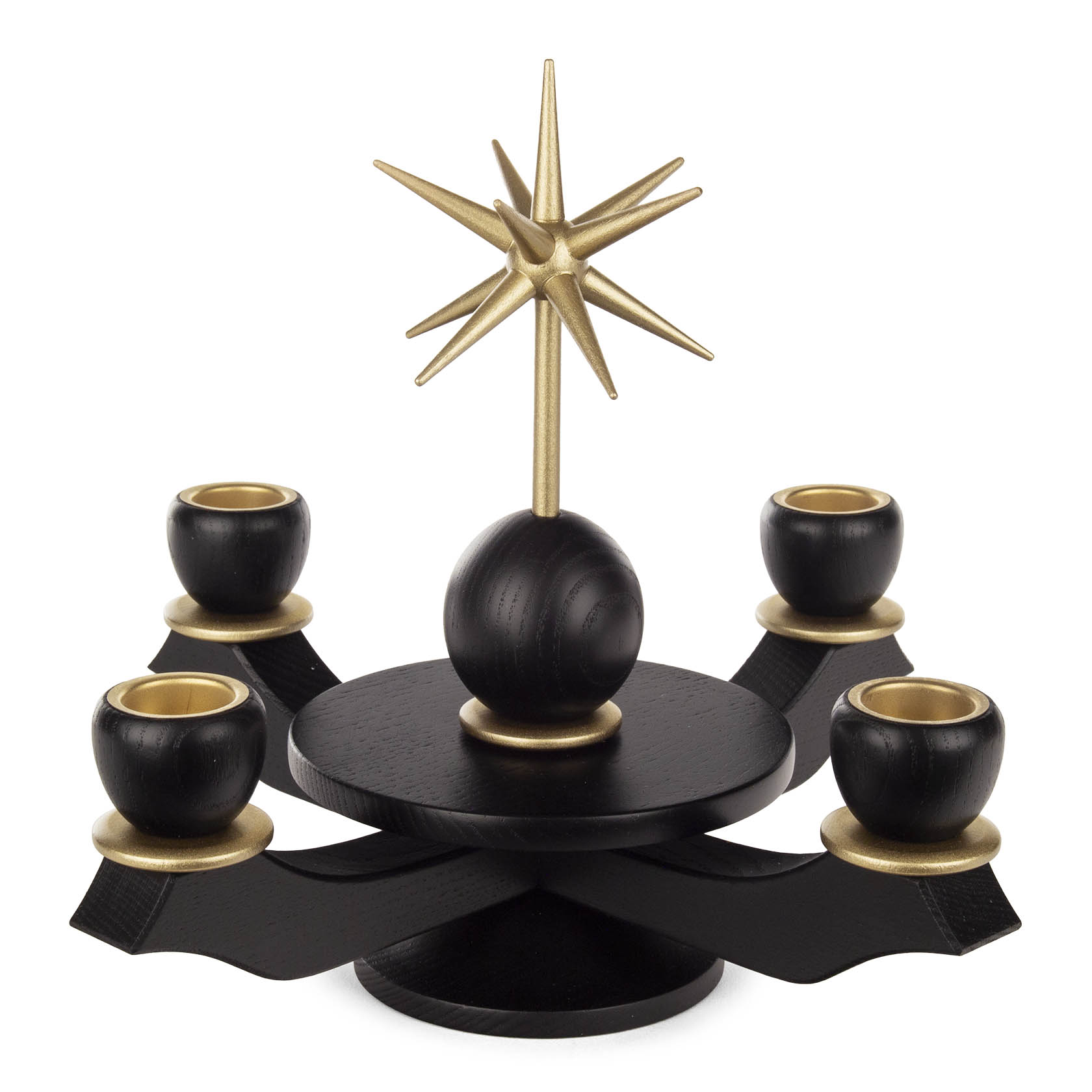 Adventsleuchter Esche mit Stern schwarz für Wachskerzen D=220mm im Dregeno Online Shop günstig kaufen