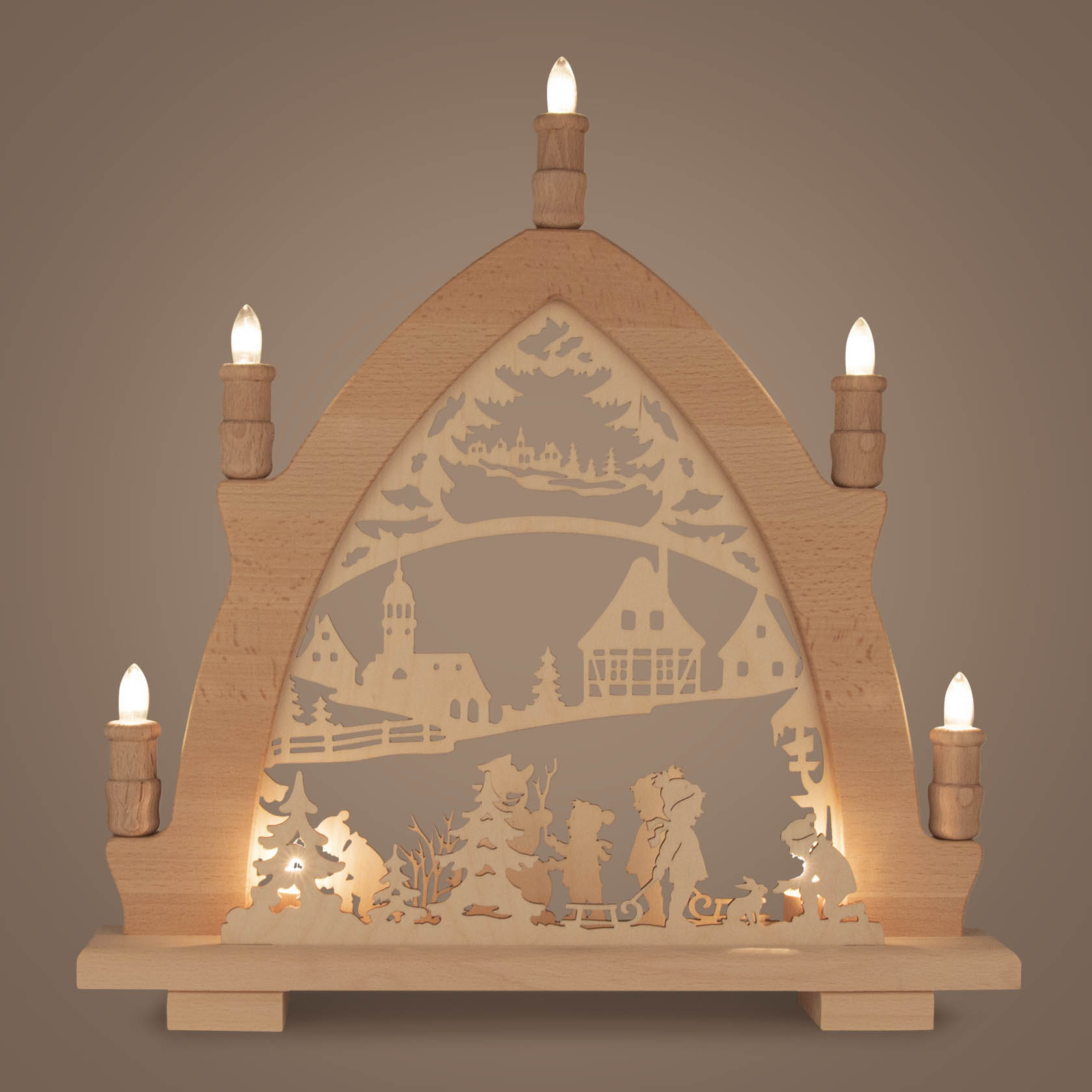 Leuchterbogen Buche - Winterkinder LED-Beleuchtung