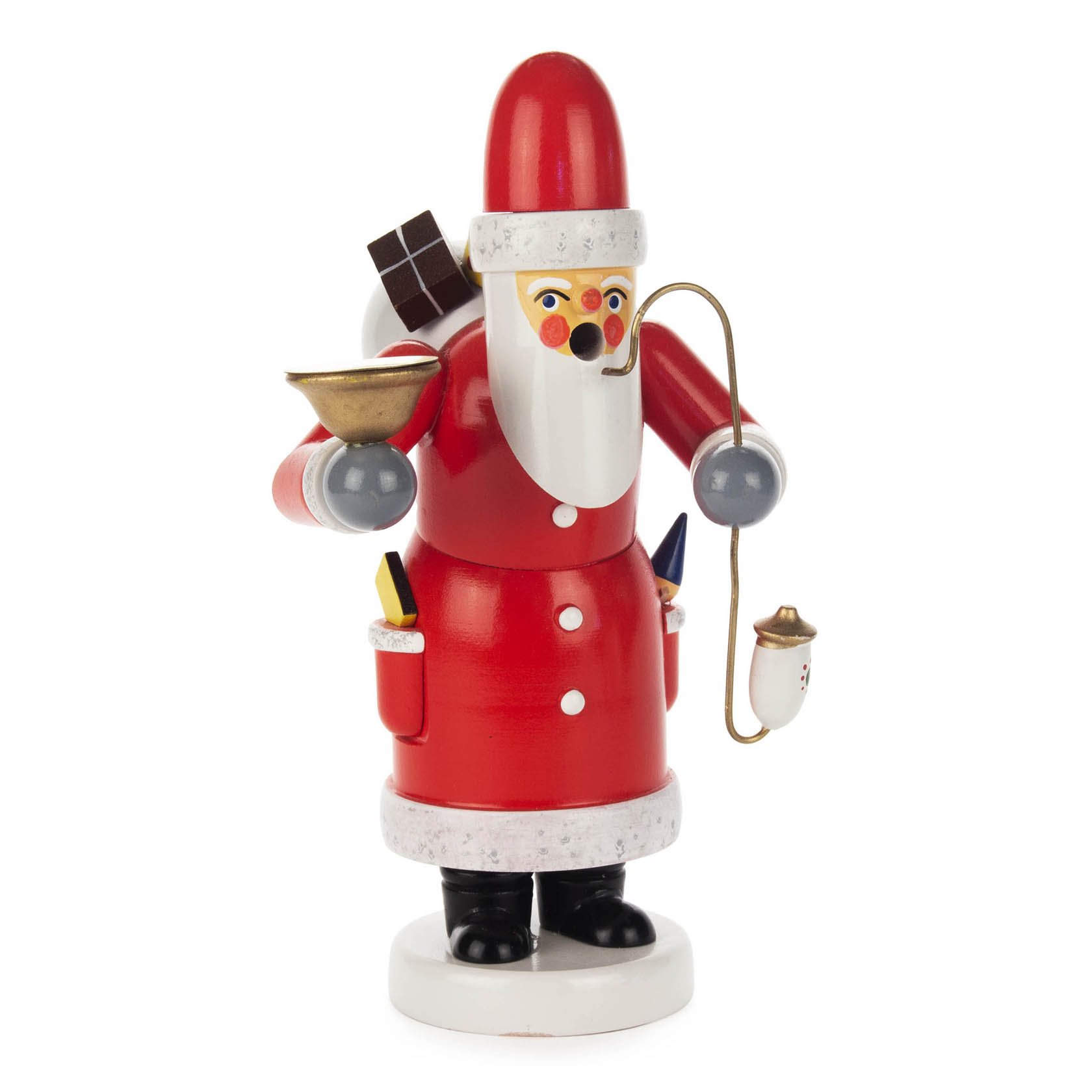 Räuchermann Weihnachtsmann mit Kerzenhalter für Kerze d=14mm