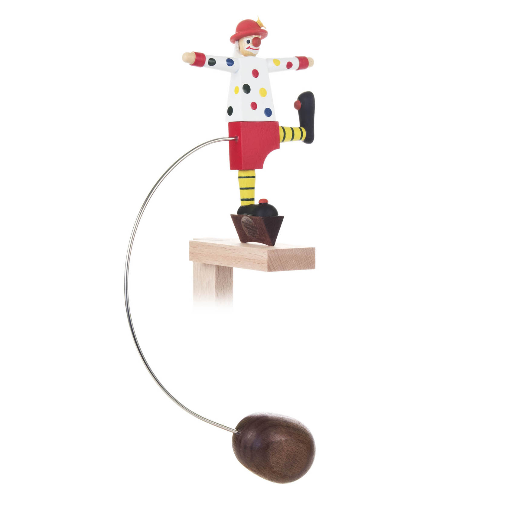 Schaukelfigur Clown rot/weiß mit Punkten im Dregeno Online Shop günstig kaufen