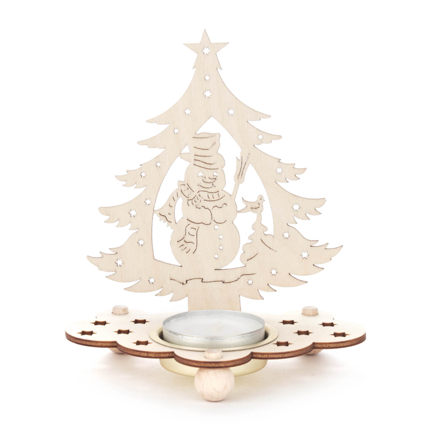 Teelichthalter Baum mit Schneemann im Dregeno Online Shop günstig kaufen