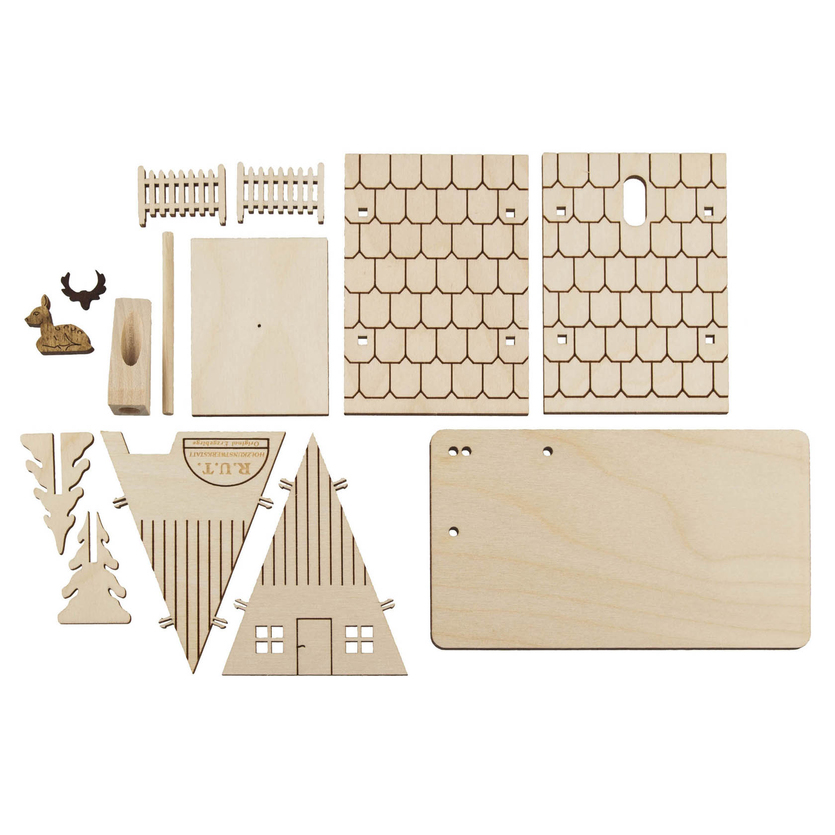 Bastelset Räucherhaus Forsthaus 15-teilig 10,5x12,5x10,5cm