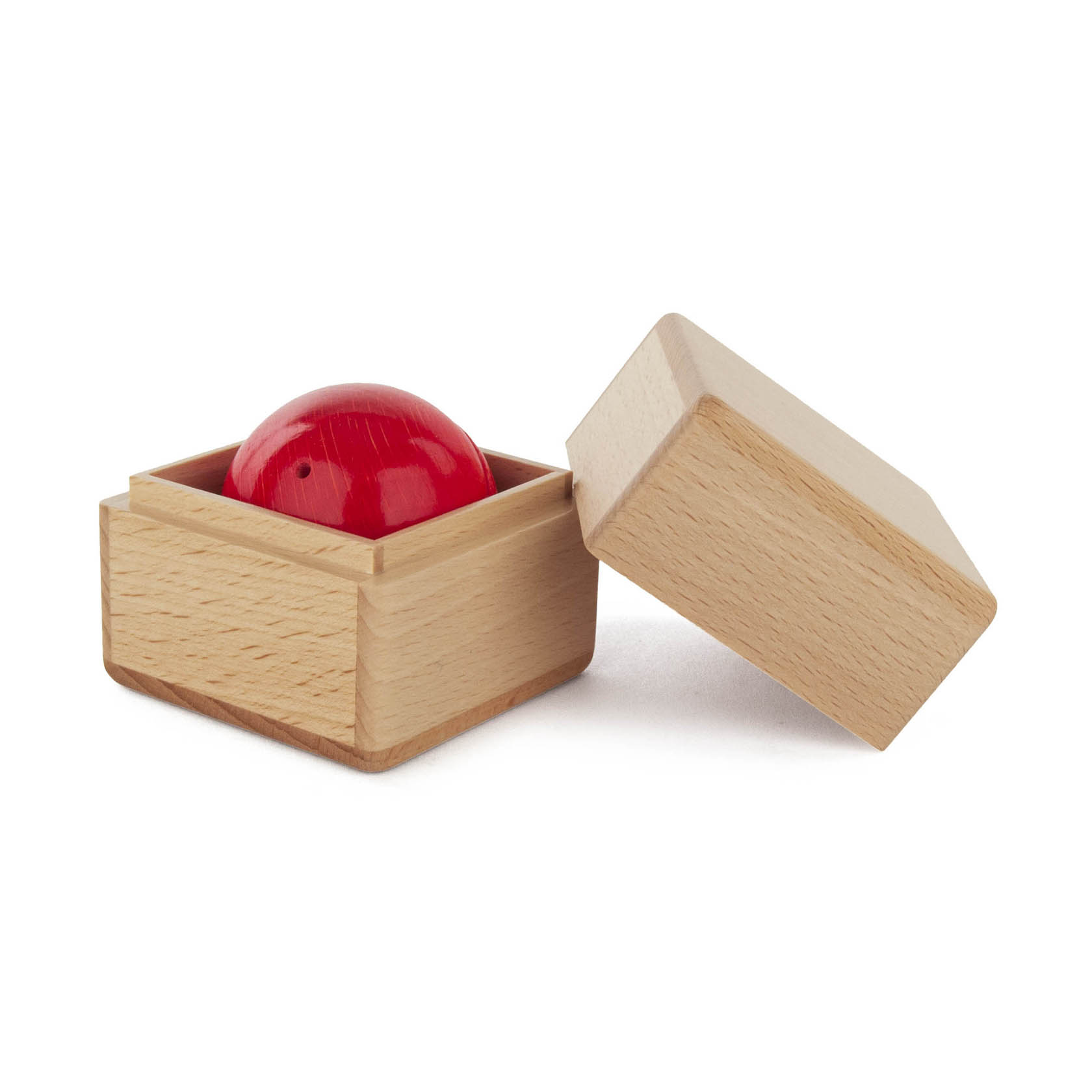 Klingende Holzkugel im Holzkästchen rot im Dregeno Online Shop günstig kaufen