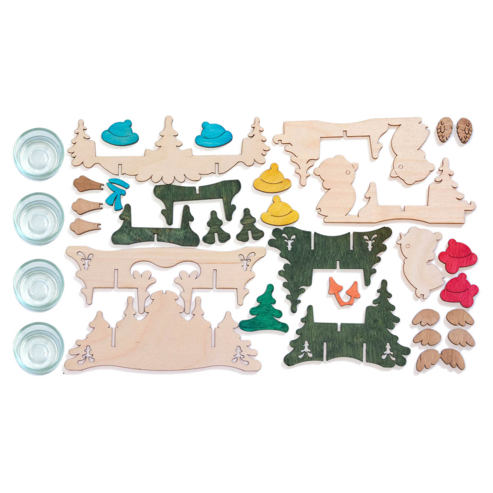 wooden craft kit tealight candle holder