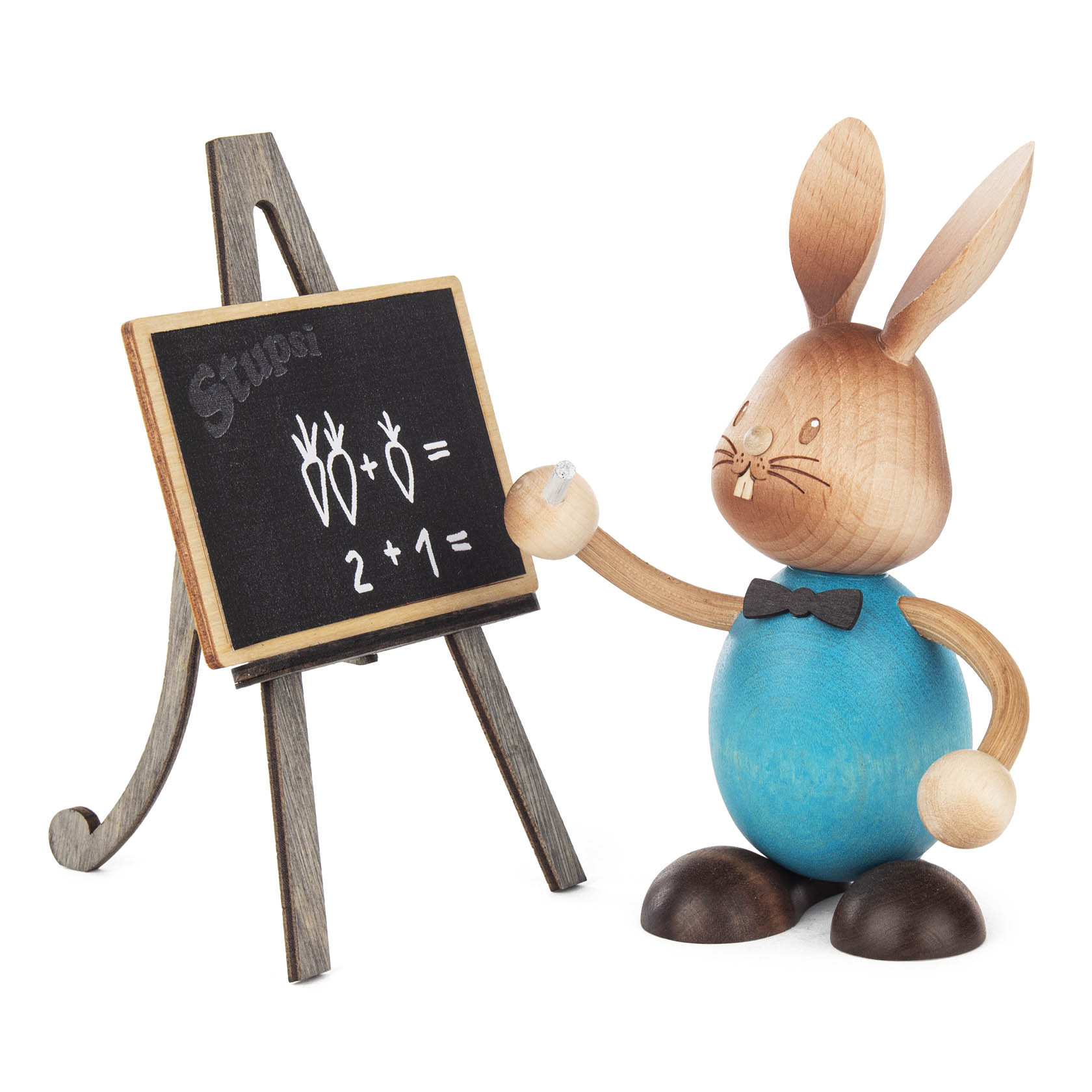 Hase "Stupsi" Lehrer mit Tafel