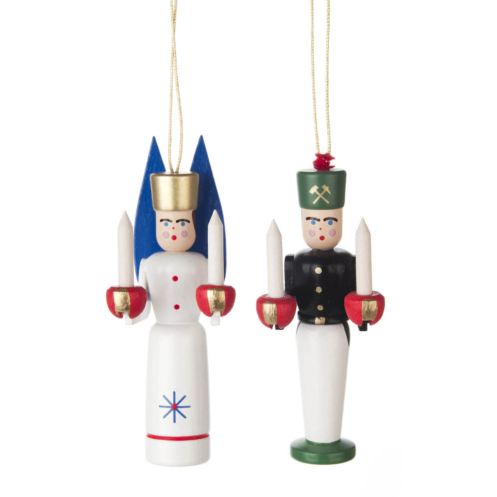 Behang Engel und Bergmann, farbig (Engel mit blaue Flügel)