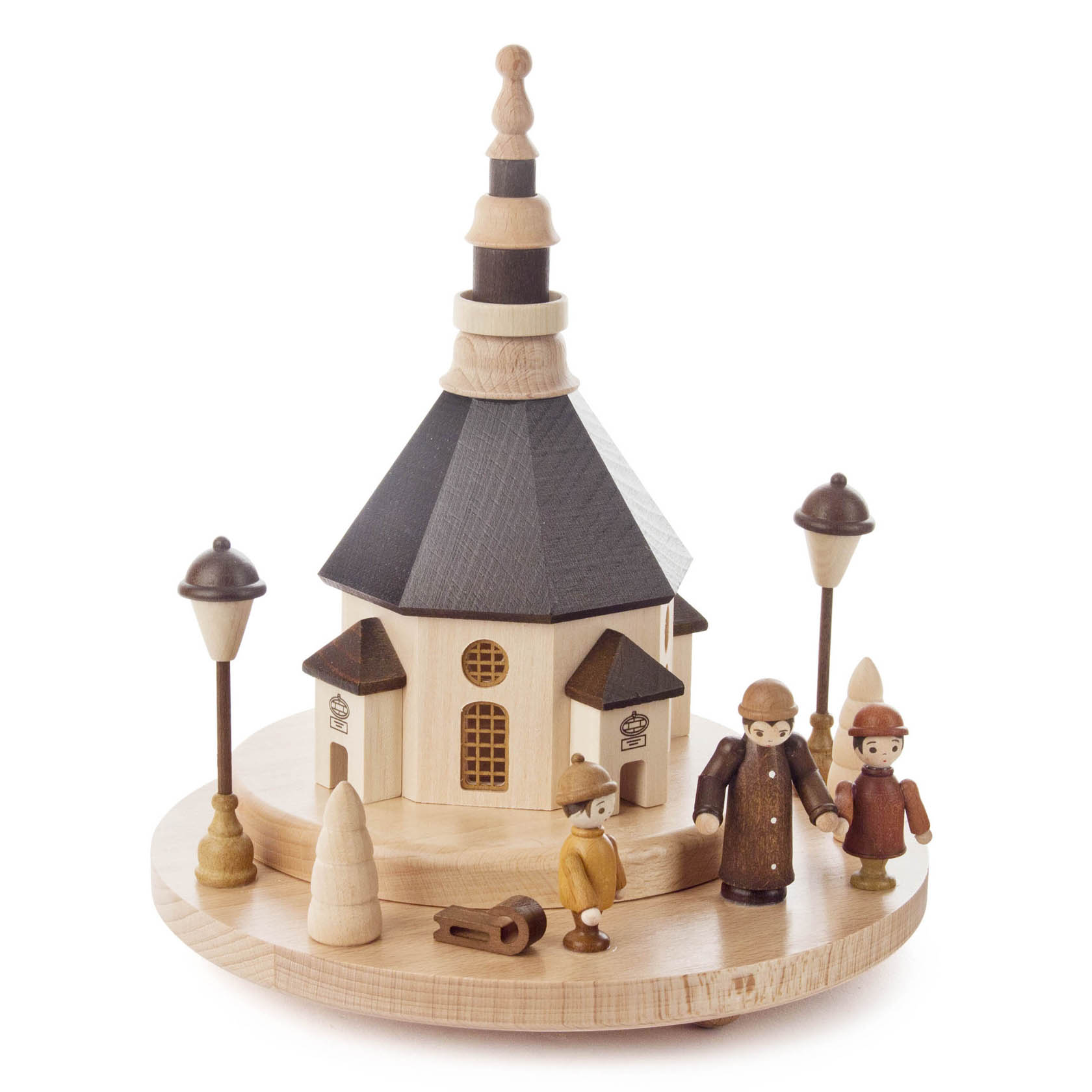 Sockel-Seiffener Kirche u.Marktfiguren mit LED Beleuchtung im Dregeno Online Shop günstig kaufen