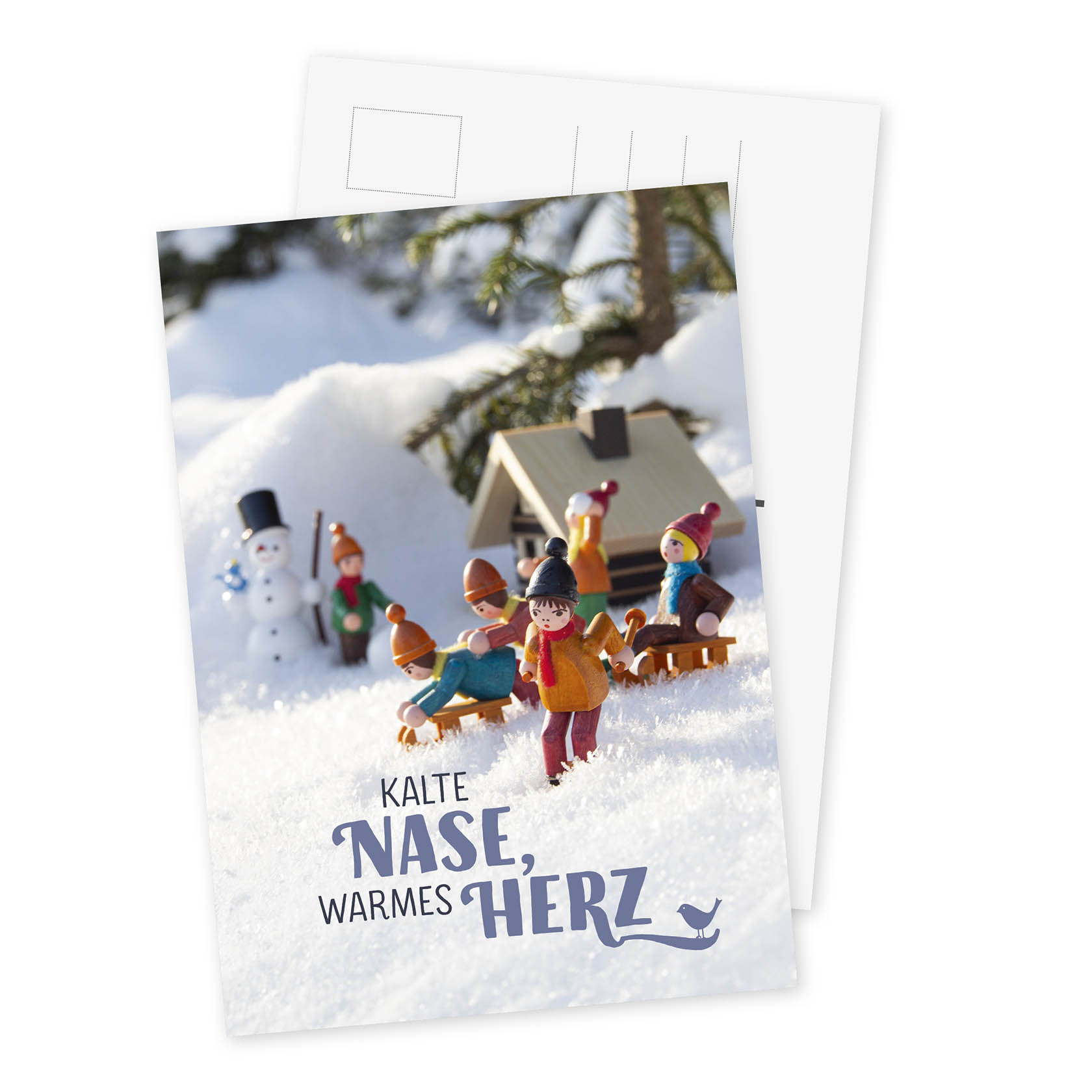 Postkarte "Kalte Nase, Warmes Herz" im Dregeno Online Shop günstig kaufen