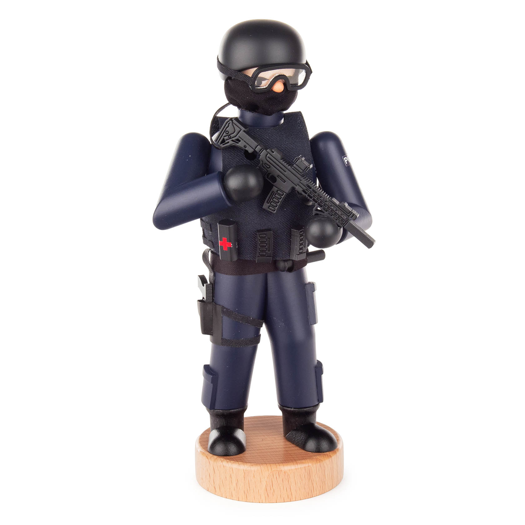 Räuchermann Polizist in Schutzausrüstung im Dregeno Online Shop günstig kaufen