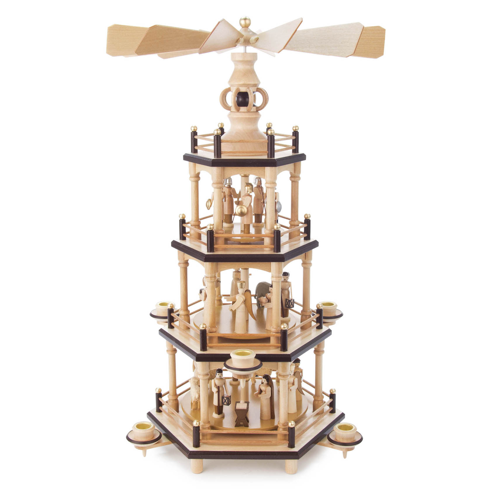 Pyramide mit Christi Geburt natur, 3-stöckig, für Kerzen d=14mm im Dregeno Online Shop günstig kaufen
