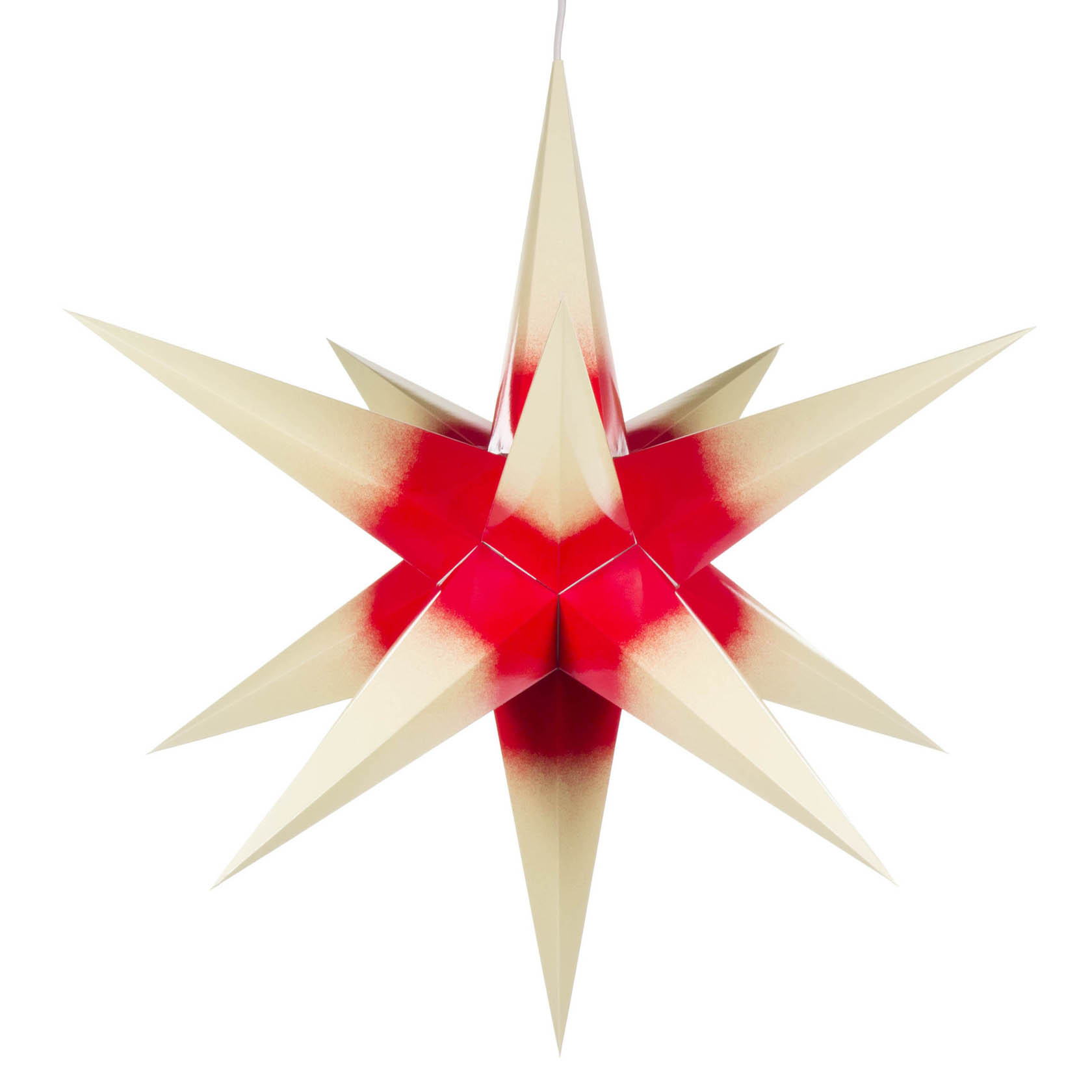 Haßlauer Weihnachtsstern für Innen cremefarben mit rotem Kern, d=65cm, komplett mit Beleuchtung im Dregeno Online Shop günstig kaufen