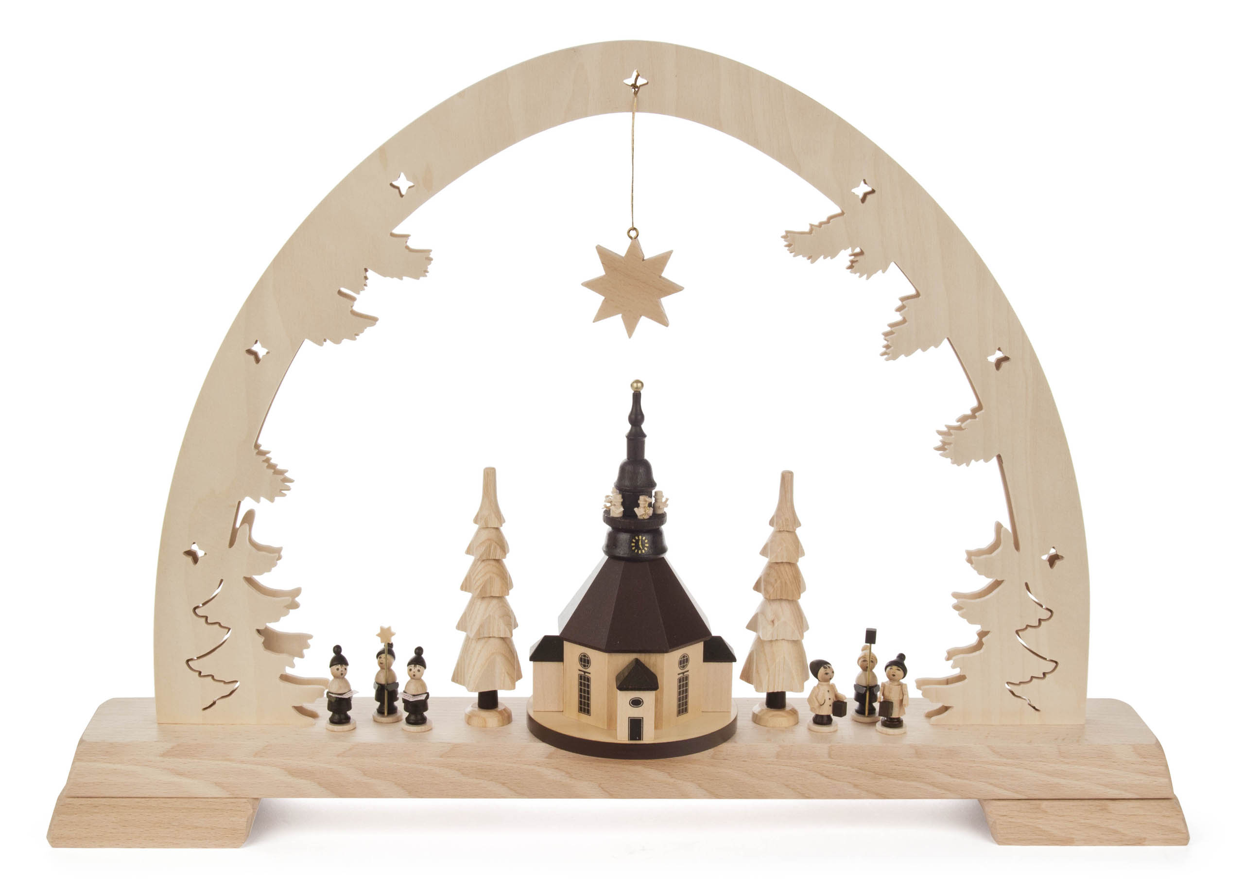 Schwibbogen mit Seiffener Kirche mit LED Beleuchtung   -exclusiv- 