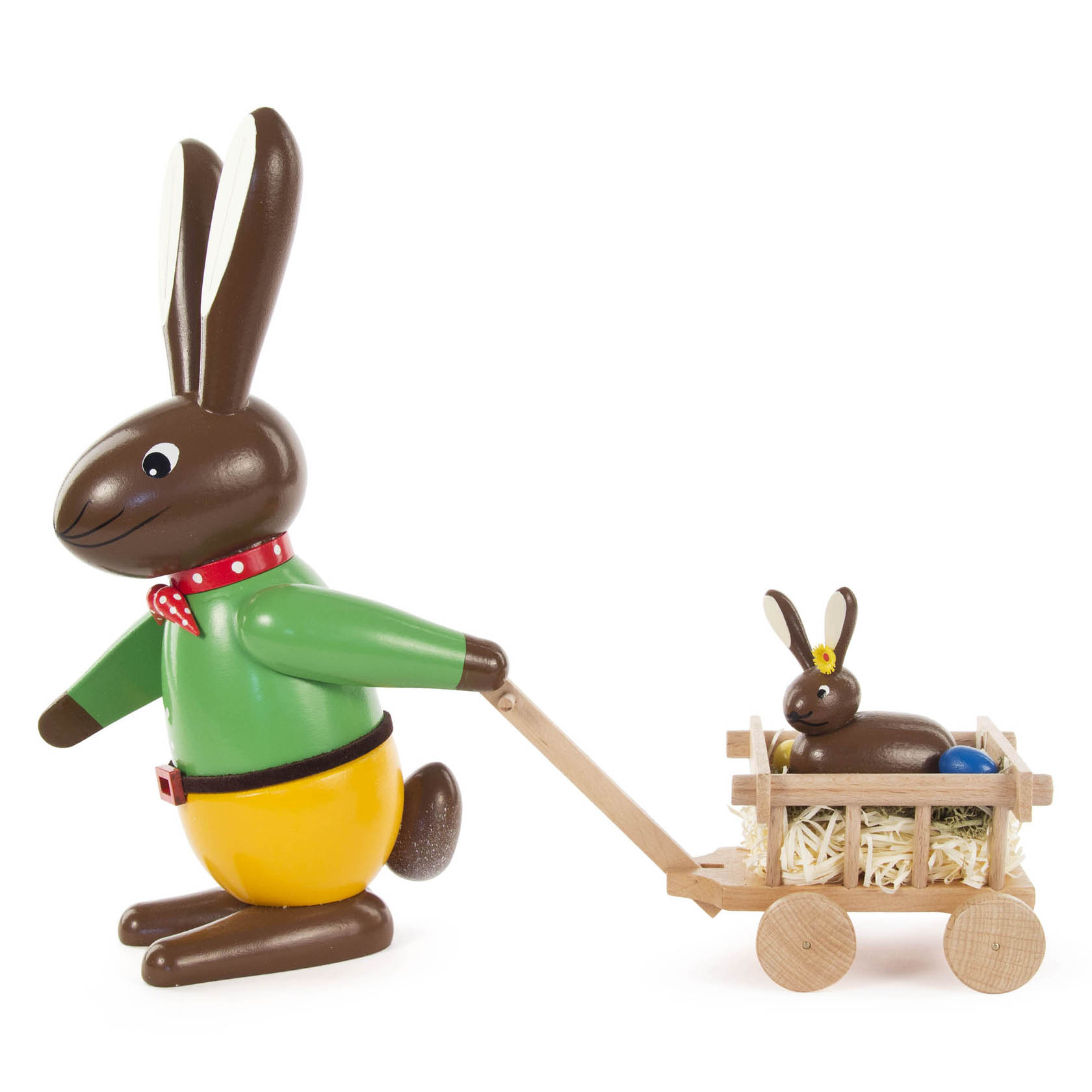 Hase mit Handwagen