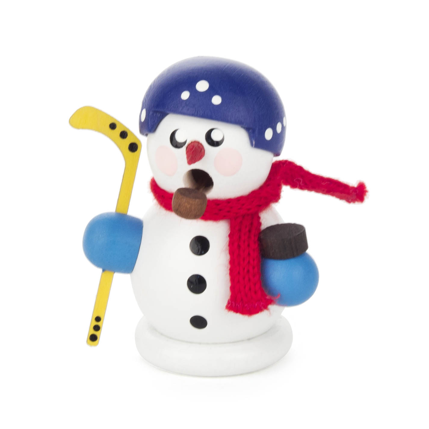 Mini-Räuchermann Schneemann Eishockeyspieler mit Helm im Dregeno Online Shop günstig kaufen