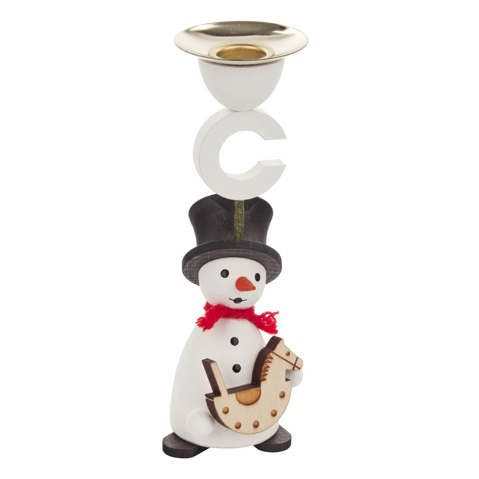 Behang Kerzenhalter Schneemann mit Schaukelpferd für Kerzen 14mm im Dregeno Online Shop günstig kaufen