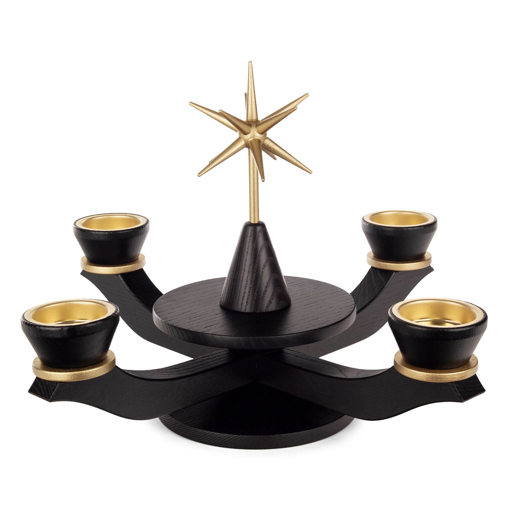 Adventsleuchter Esche mit Stern schwarz für Teelichte im Dregeno Online Shop günstig kaufen