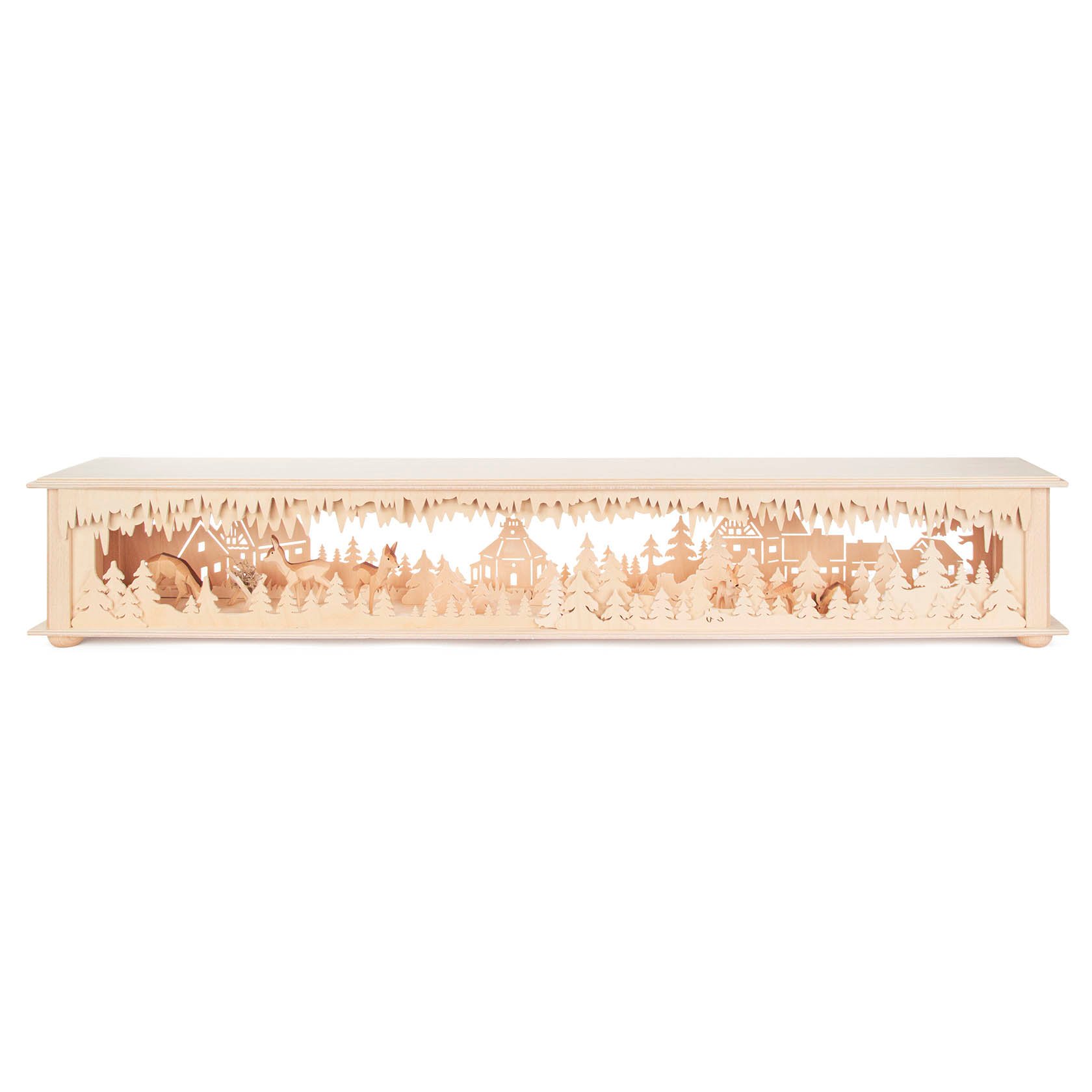 LED-Schwibbogensockel-Raumleuchte Wald Seiffen, Rehe und Krippe im Dregeno Online Shop günstig kaufen