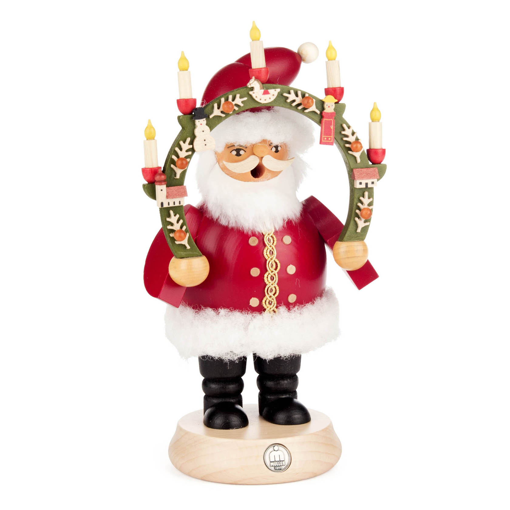 Räuchermann Weihnachtsmann mit Kerzenbogen im Dregeno Online Shop günstig kaufen