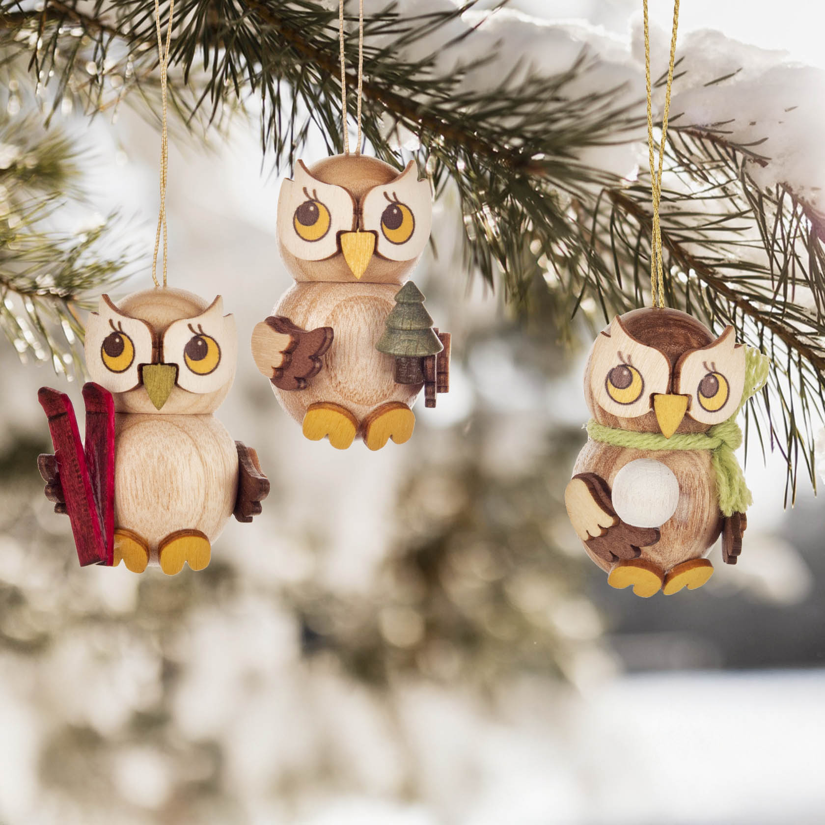 Behang Eulenkind mit Schneeball