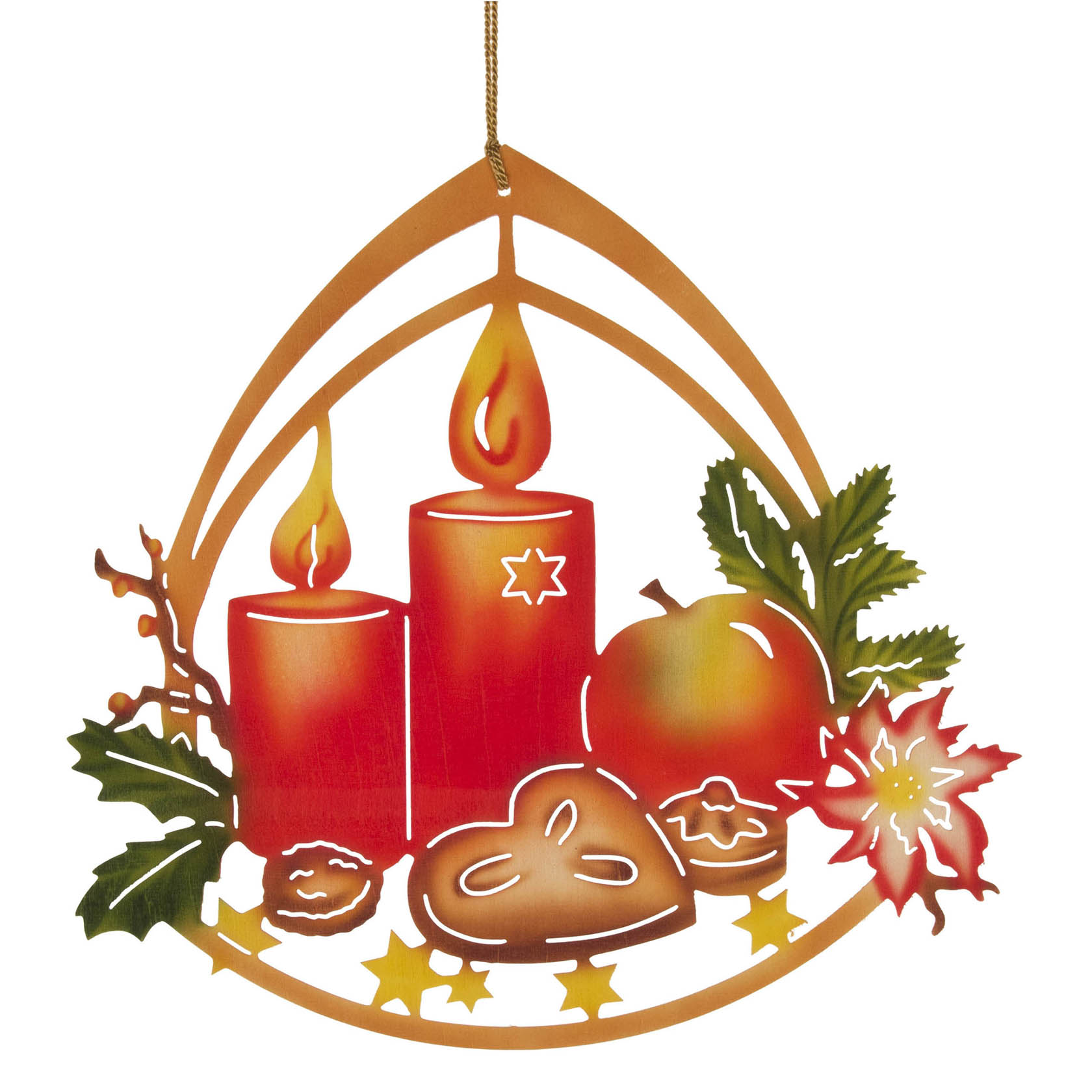 Fensterbild Adventsschale farbig