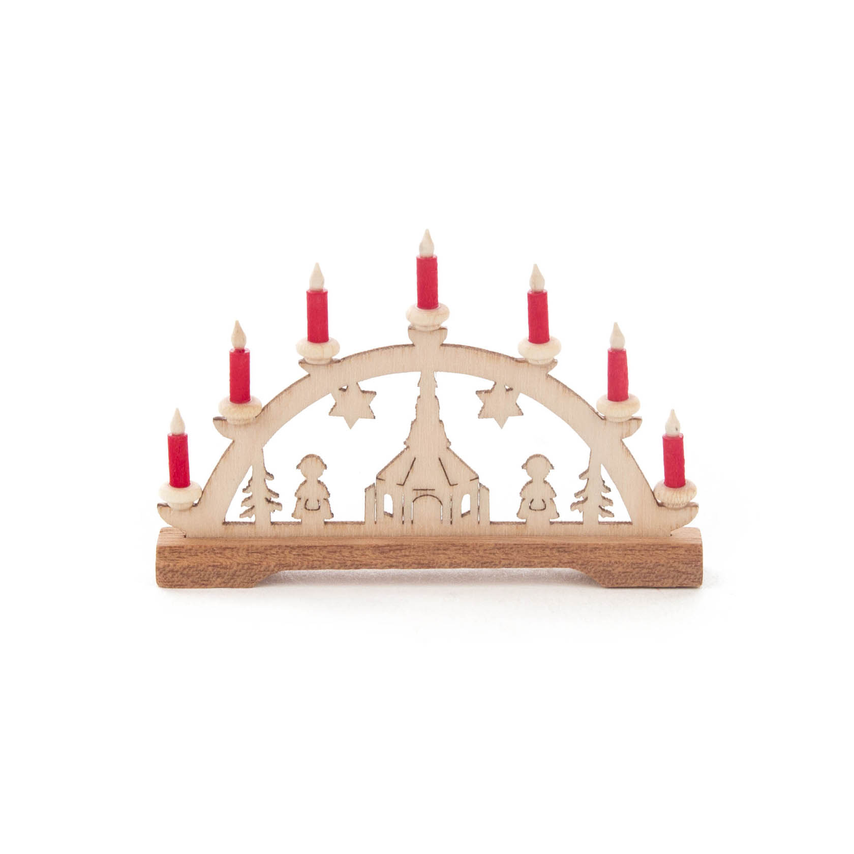 Mini Schwibbogen Kirche, rote Kerzen im Dregeno Online Shop günstig kaufen