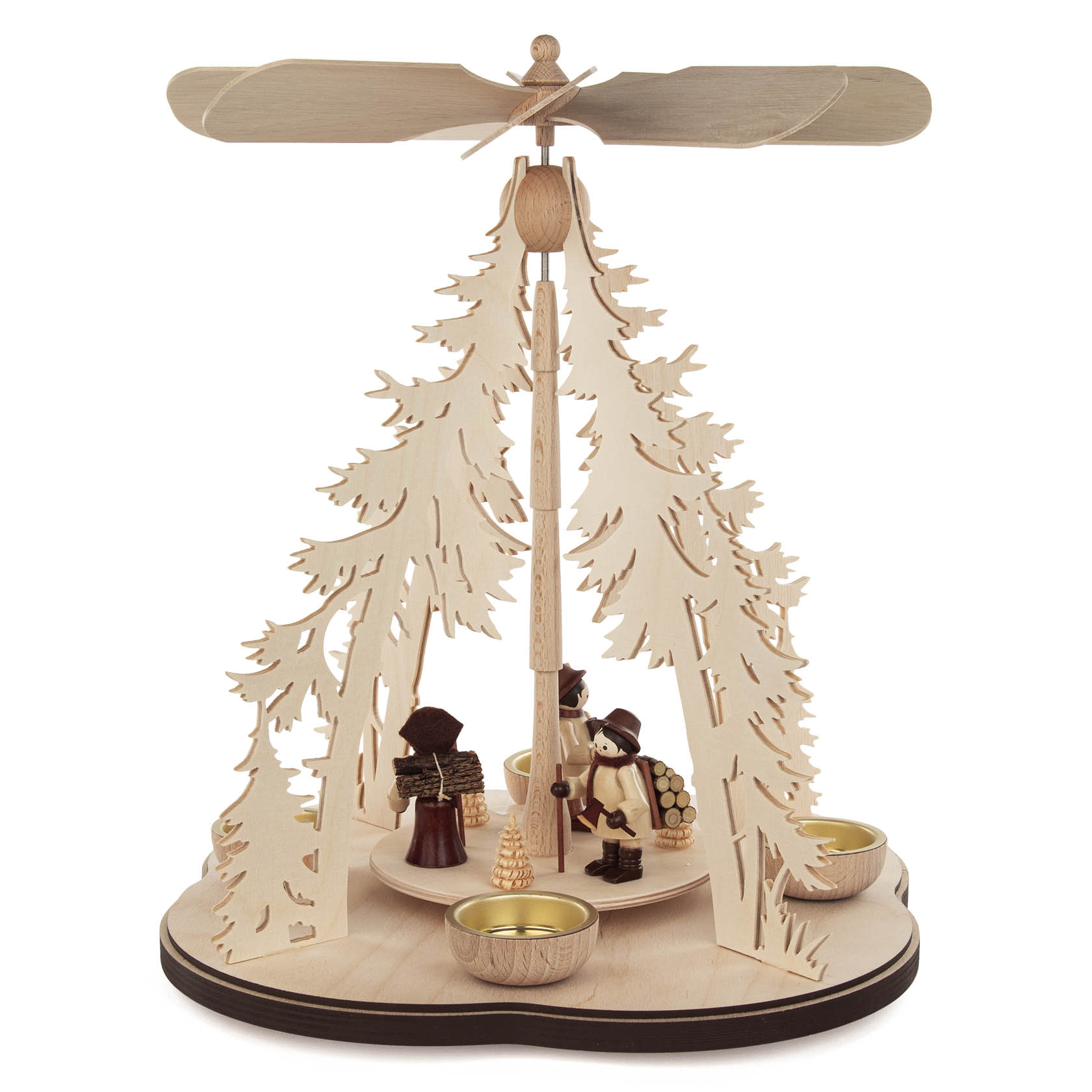 Pyramide Waldarbeiter natur mit Teelichter im Dregeno Online Shop günstig kaufen
