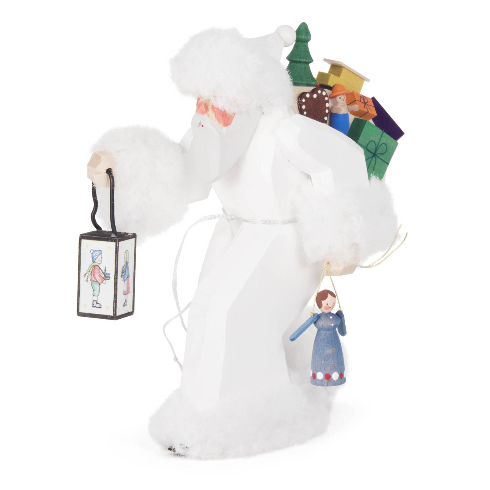 Nikolaus mit Pelz weiß, geschnitzt im Dregeno Online Shop günstig kaufen