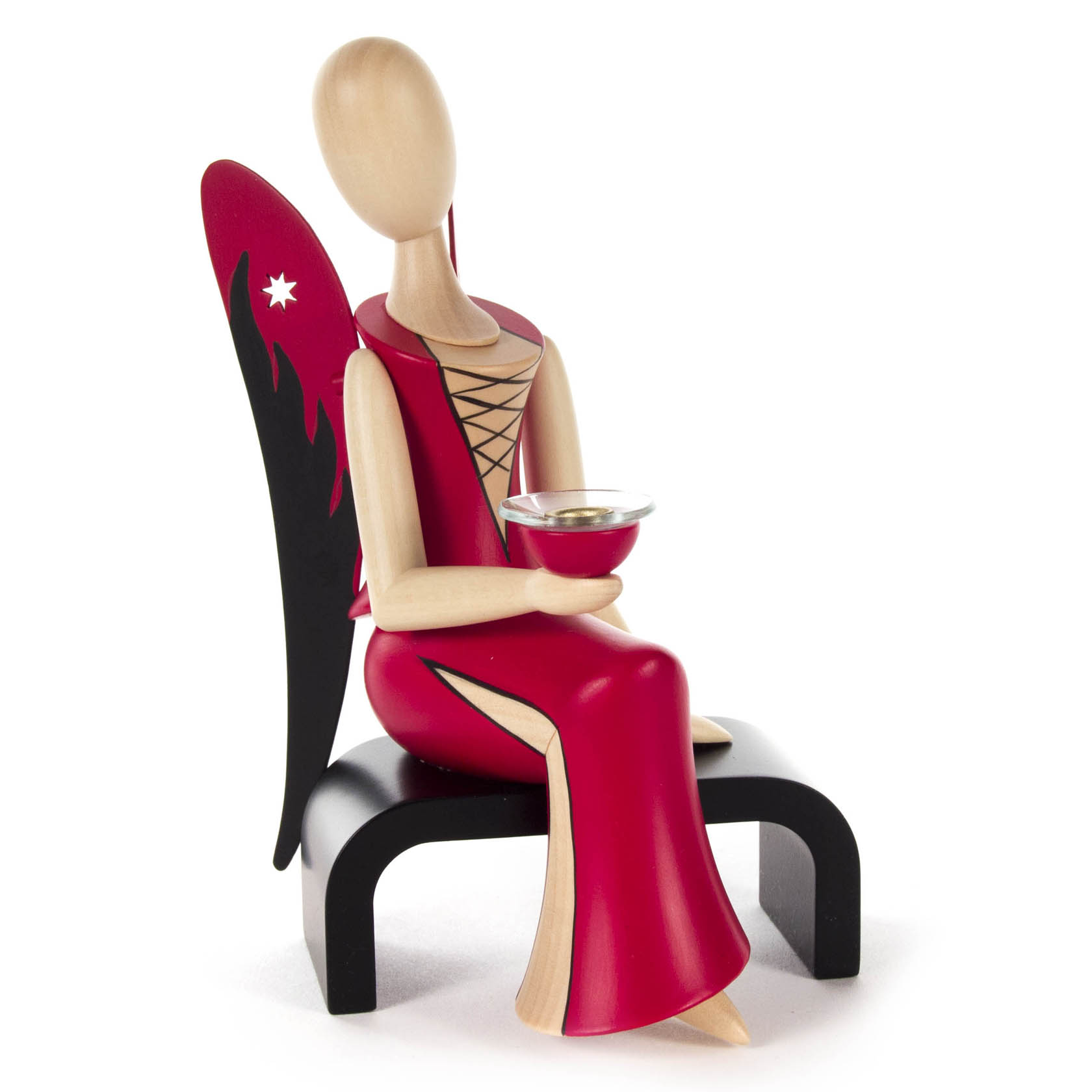 Engel Sexy Lady 15,5cm mit Kerzenhalter sitzend -Sternkopf- im Dregeno Online Shop günstig kaufen