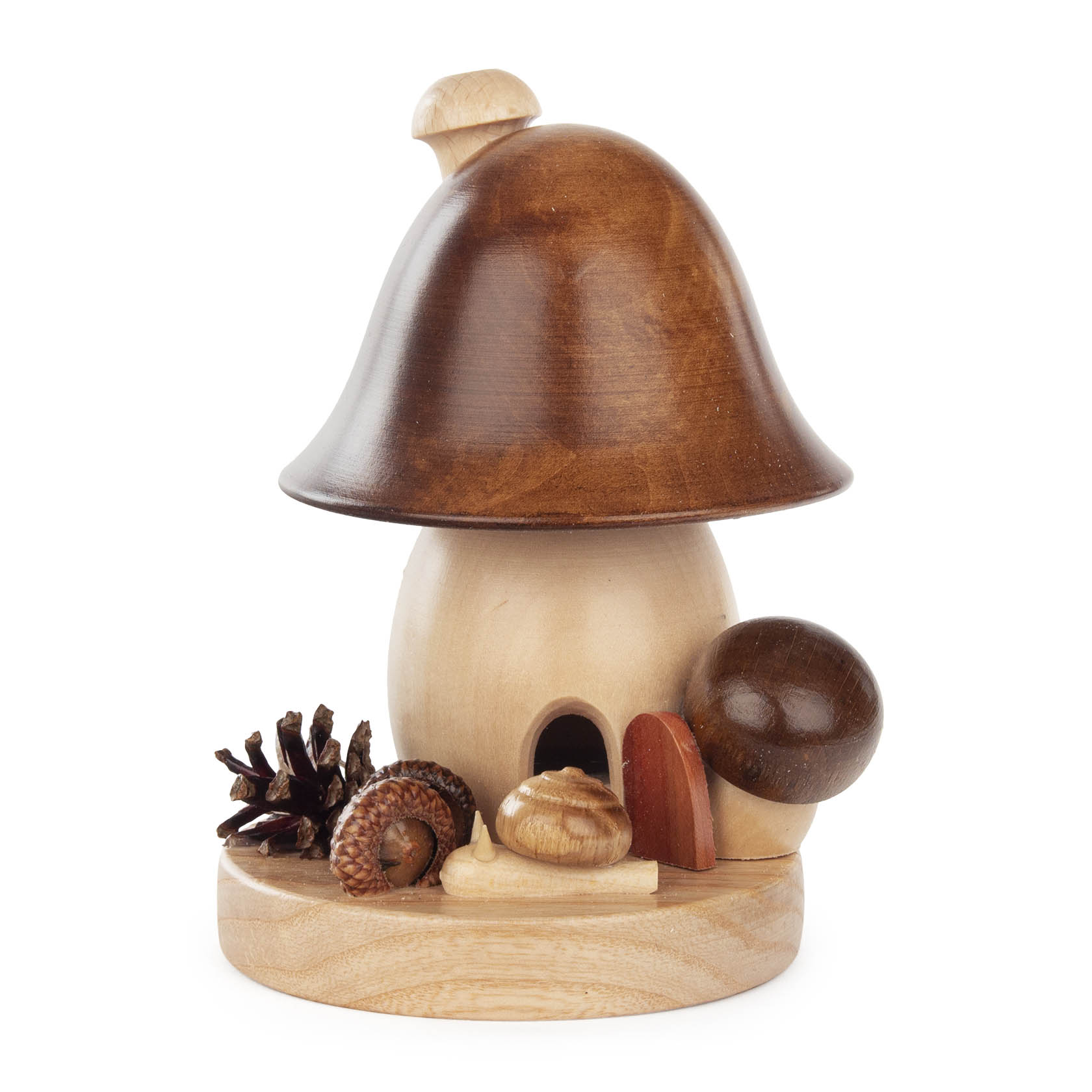 wooden  smoker mushroom red or brown im Dregeno Online Shop günstig kaufen