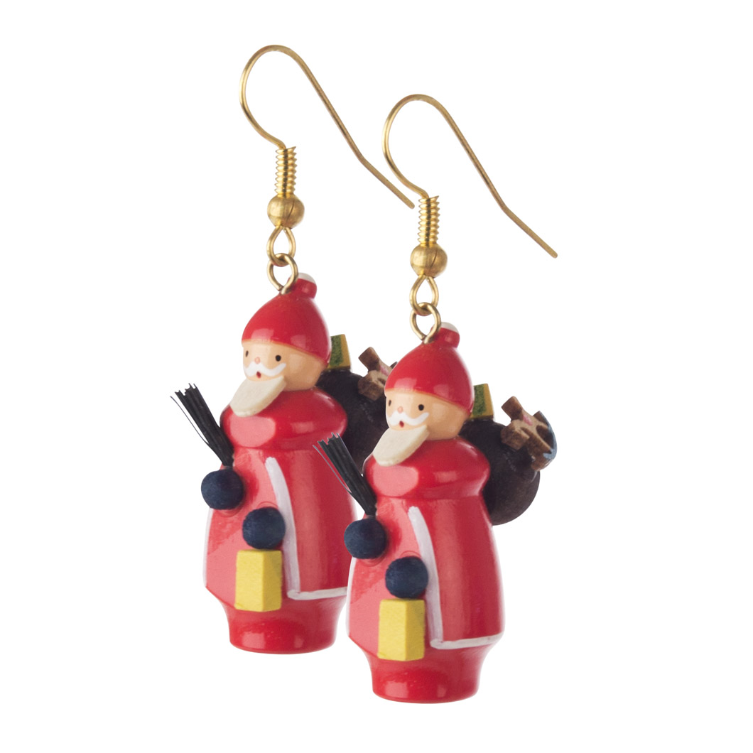 Ohrringe "Weihnachtsmann", 2 Stück im schwarzen Schmucketui, blei- und nickelfrei