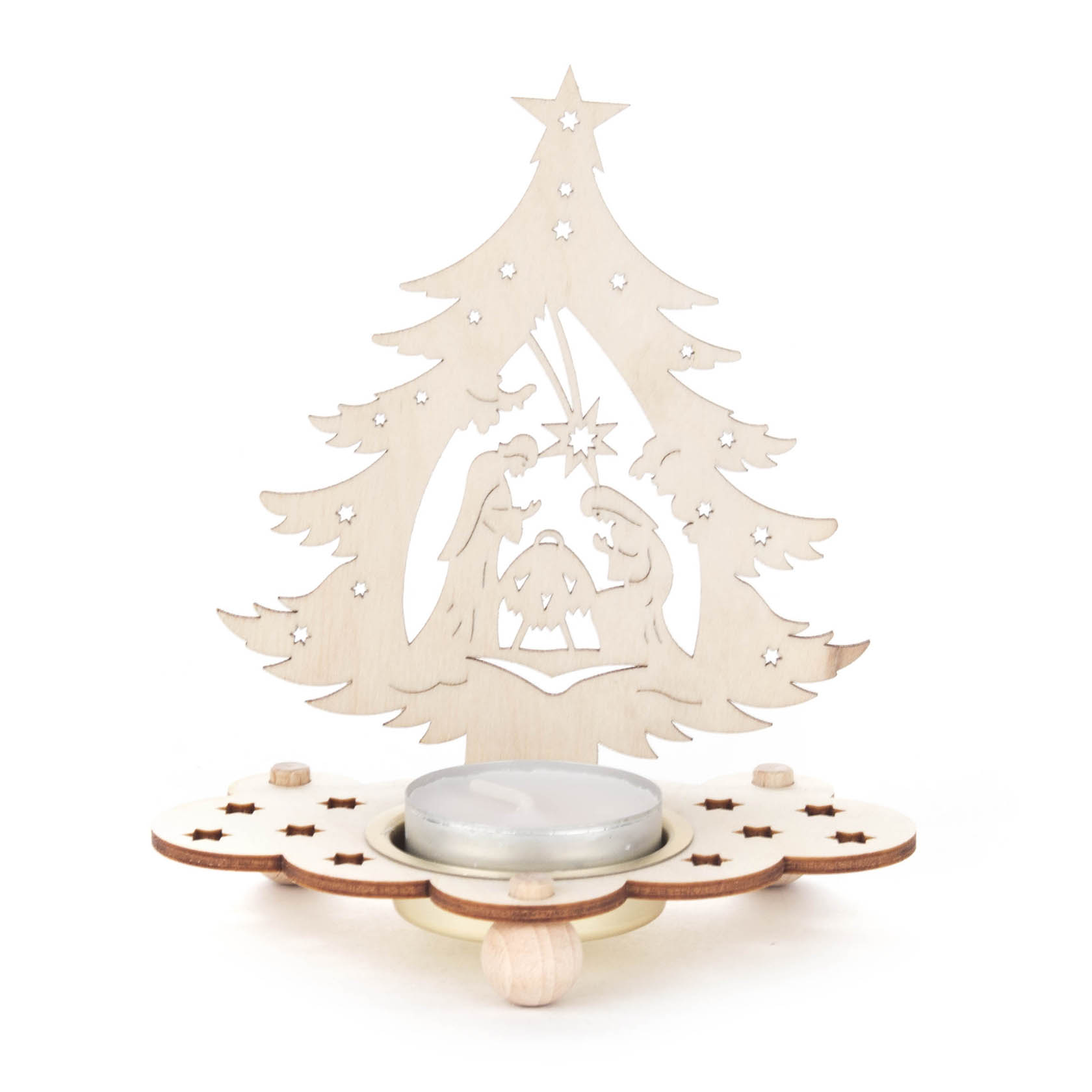 Teelichthalter Baum mit Christi Geburt im Dregeno Online Shop günstig kaufen
