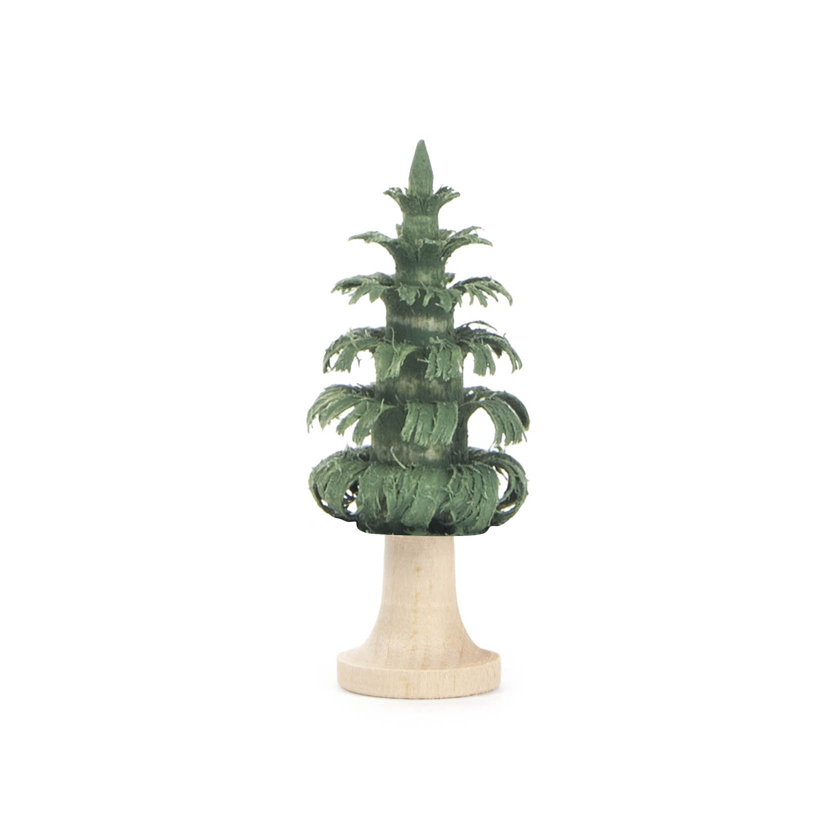 A small green ring-shaped tree with a 5cm height, featuring layered rings and a wooden trunk. im Dregeno Online Shop günstig kaufen