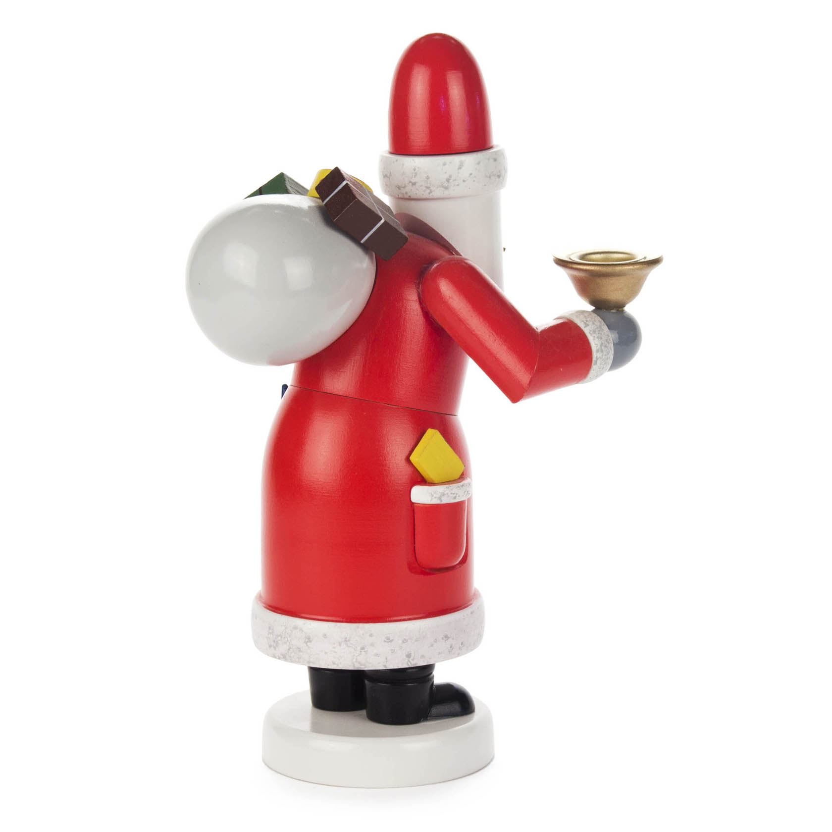 Räuchermann Weihnachtsmann mit Kerzenhalter für Kerze d=14mm