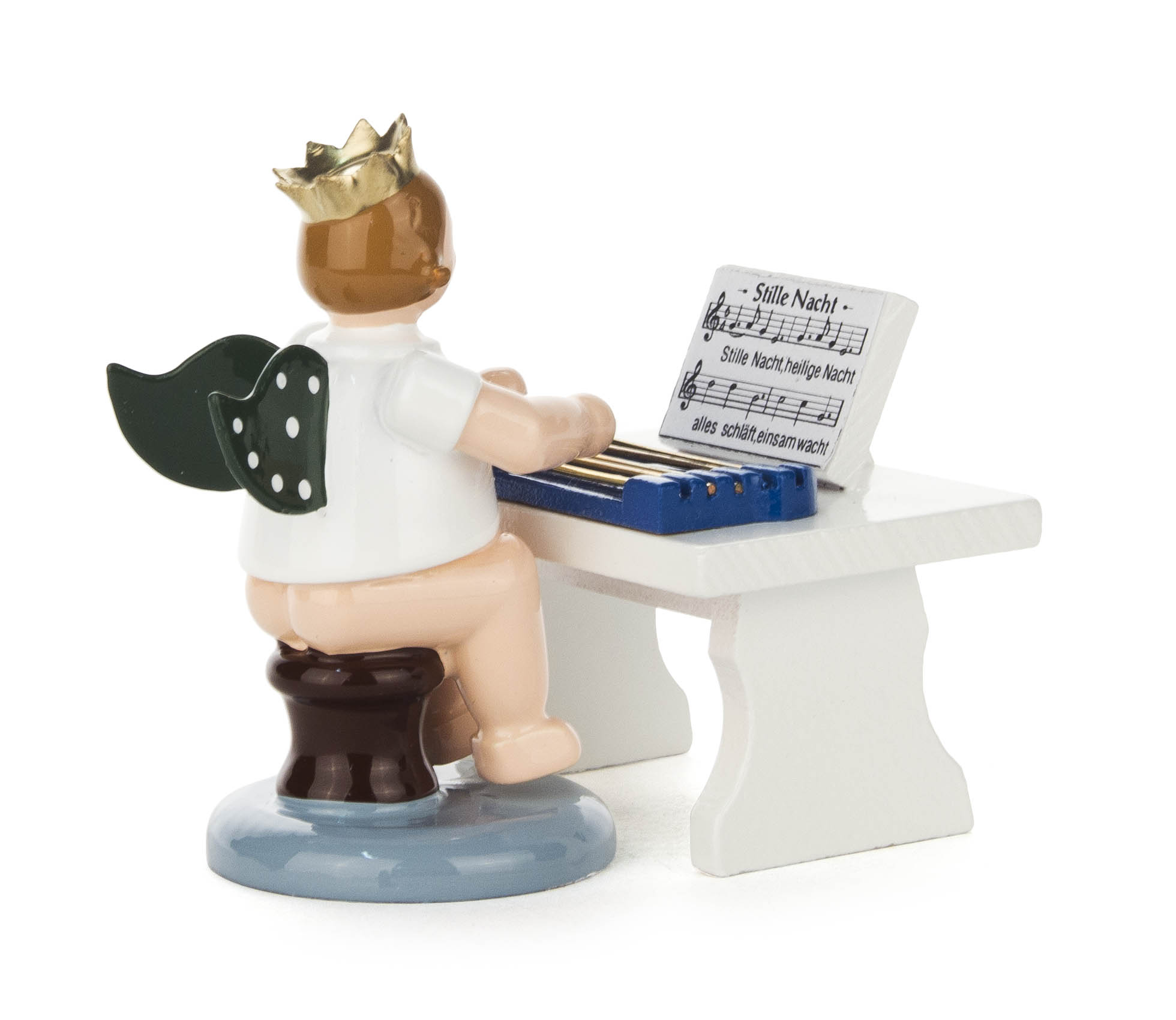 Engel mit Zither und Krone, sitzend  