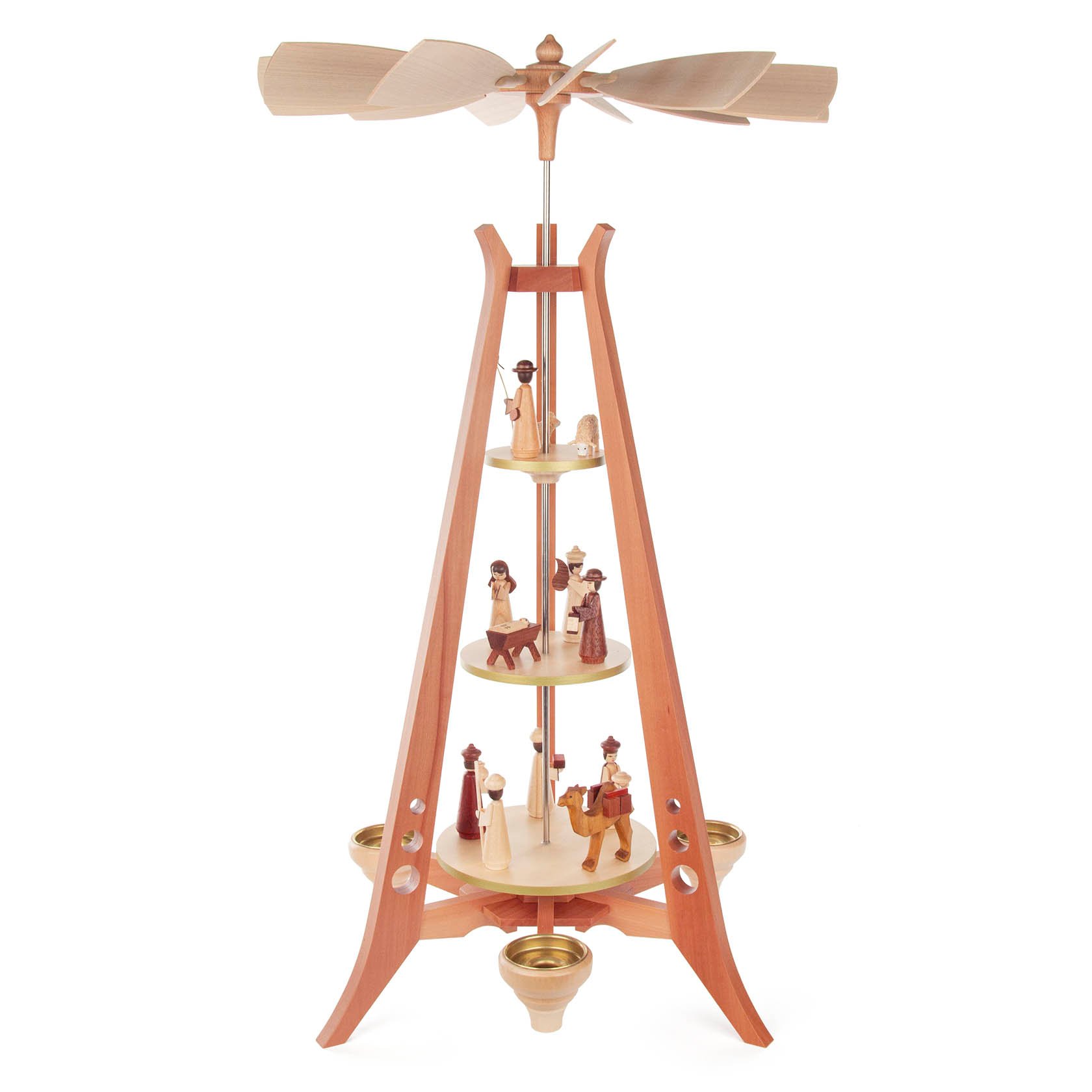 Pyramide Christi Geburt,natur,3-stöckig mid-century modern Stil für Teelichte u. Kerzen 14mm im Dregeno Online Shop günstig kaufen
