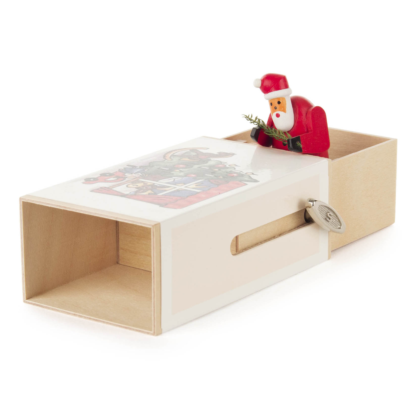 Schiebebox "Weihnachts-Box" mit Weihnachtsmann Melodie: Oh Tannenbaum