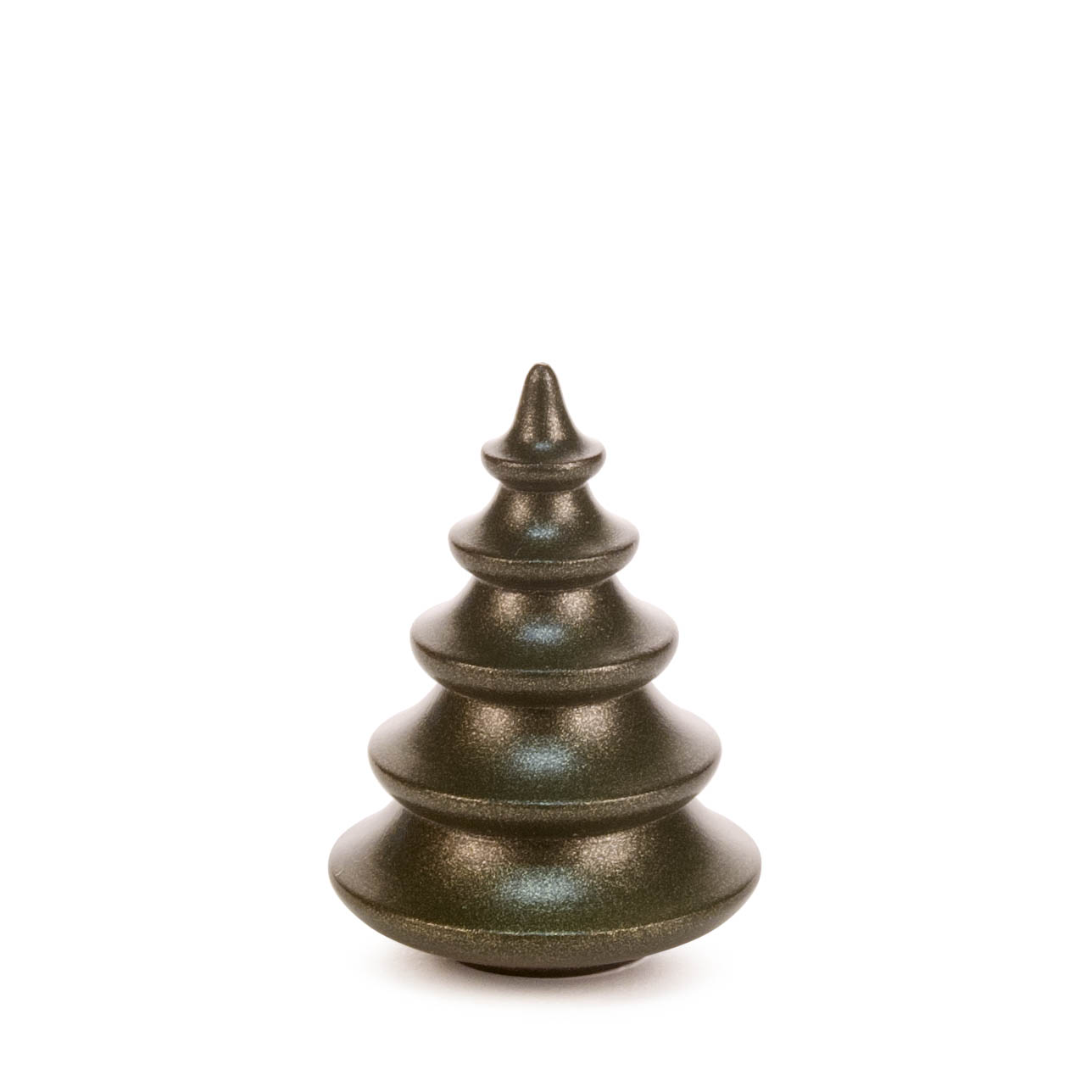 Kleiner, dekorativer, stufenförmiger Tischbaum in grün-goldenem Farbton. im Dregeno Online Shop günstig kaufen