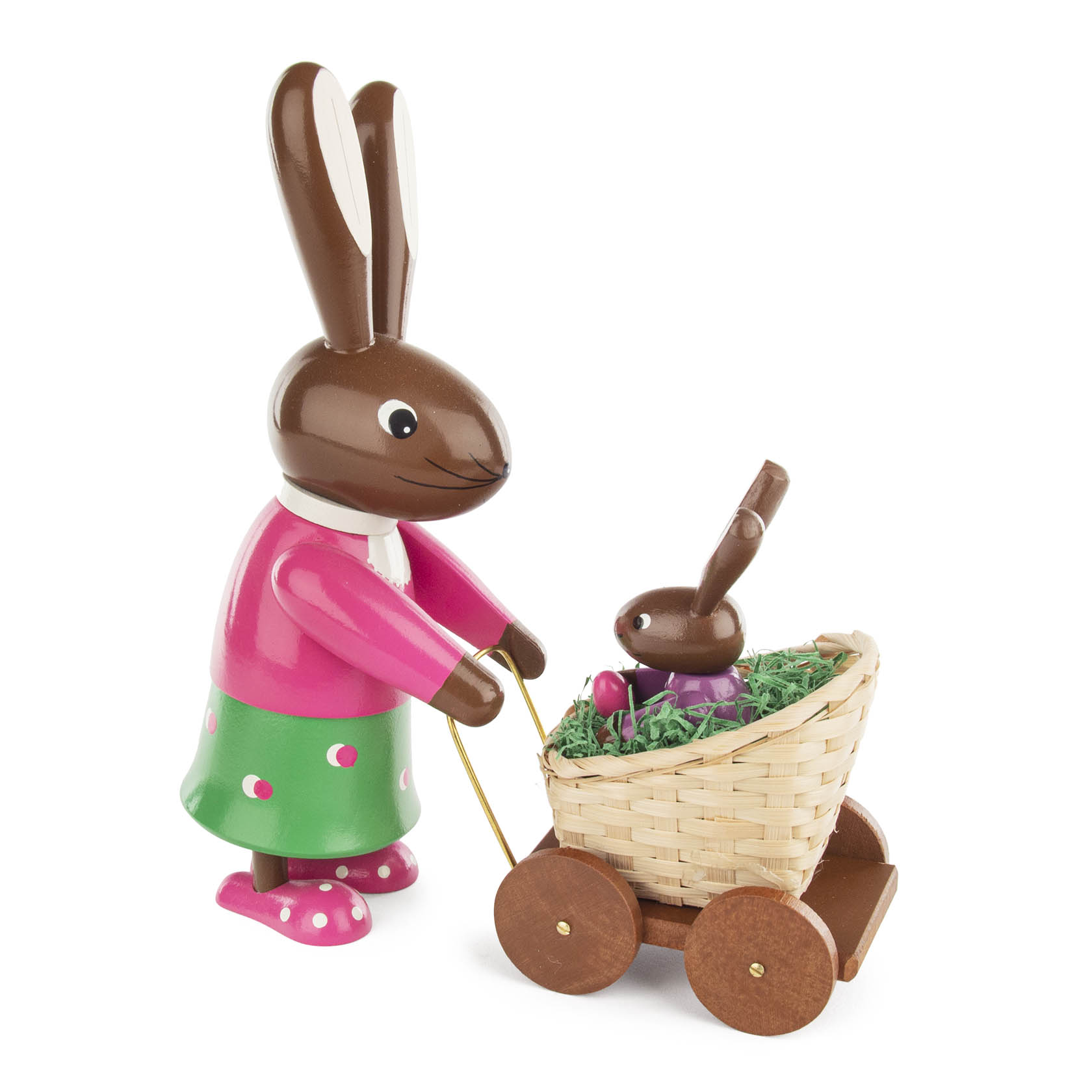 Häsin mit Kinderwagen farbig im Dregeno Online Shop günstig kaufen