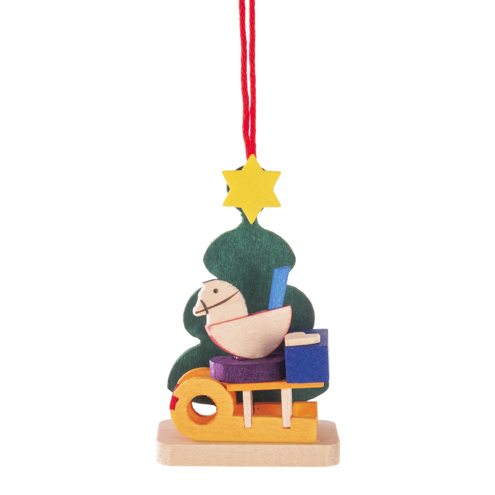 Behang Christbaum mit Gabenschlitten