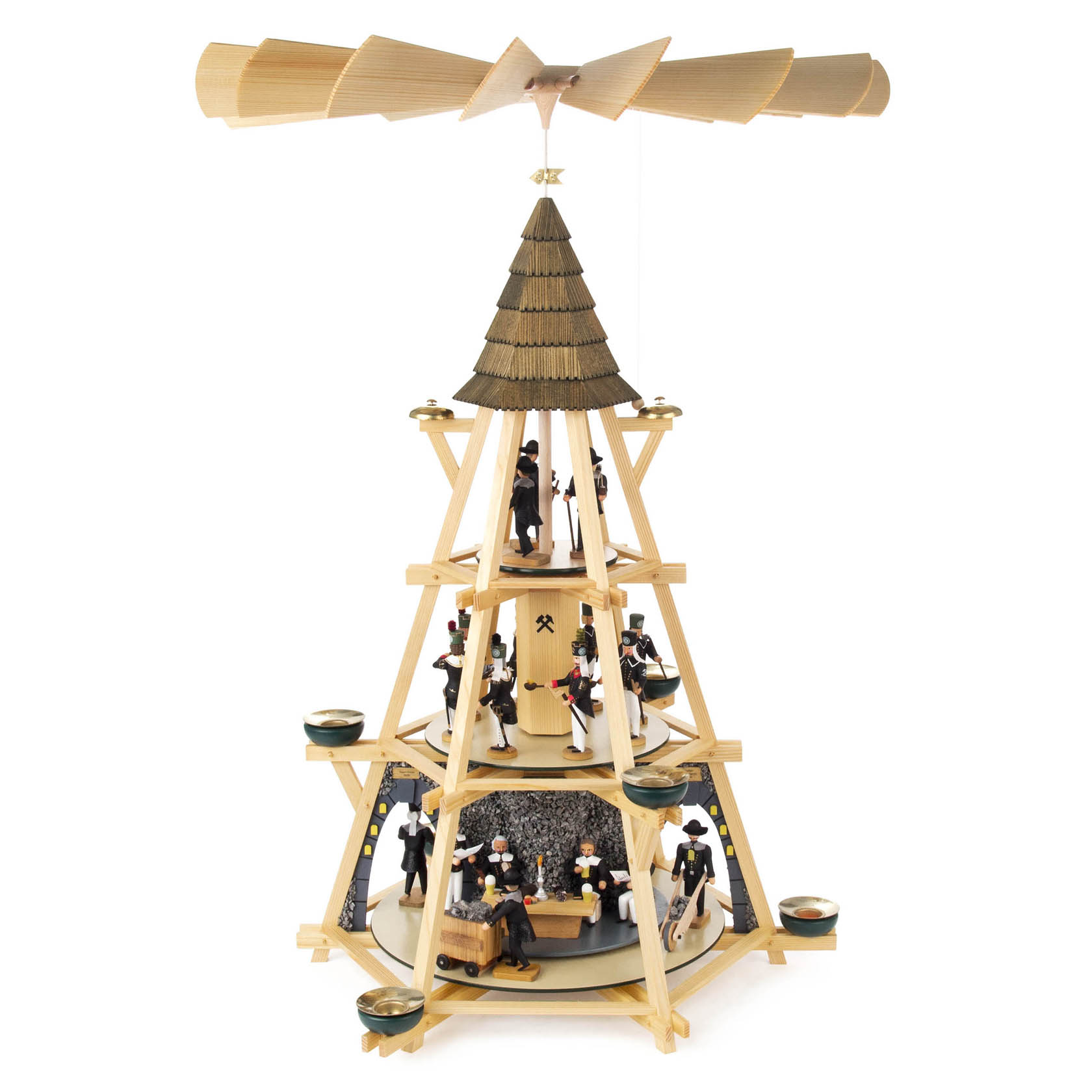 Göpelpyramide 3-stöckig mit Mettenschicht, für Kerzen d=20,5mm im Dregeno Online Shop günstig kaufen