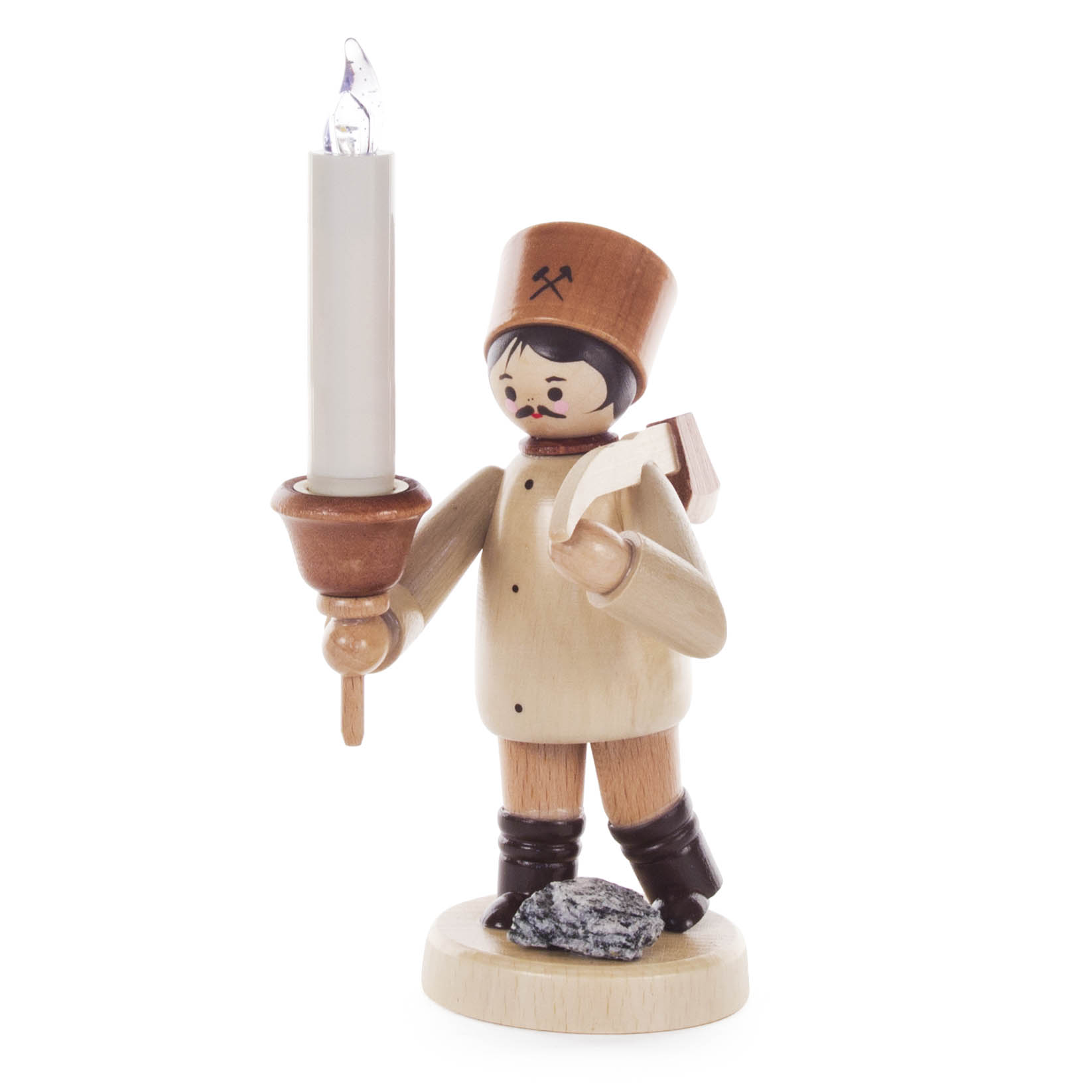 Bergmann mit Axt, inklusive LUMIX LED-Kerze (nicht für Wachskerzen geeignet) im Dregeno Online Shop günstig kaufen