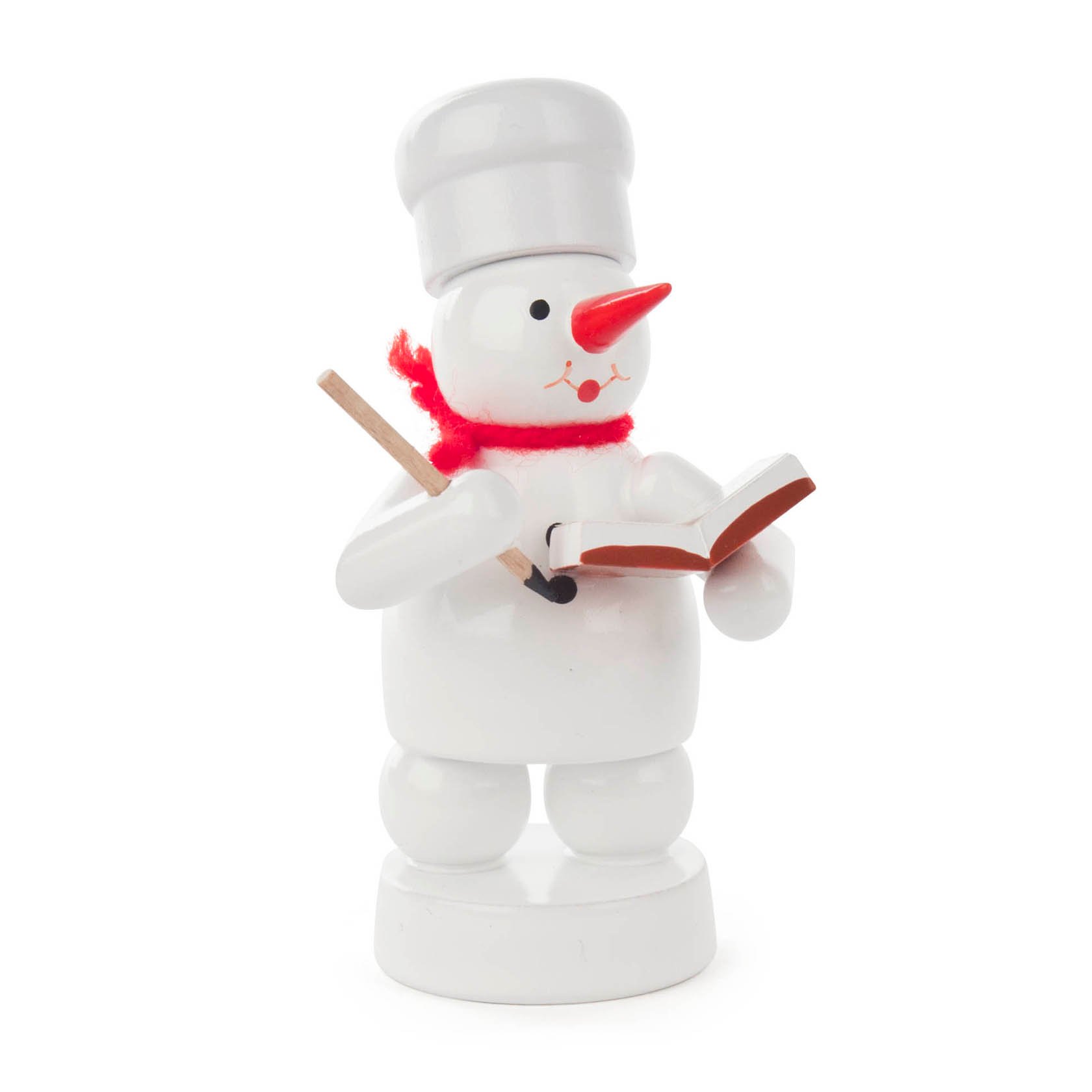 Schneemann Bäcker mit Rezepte-Buch