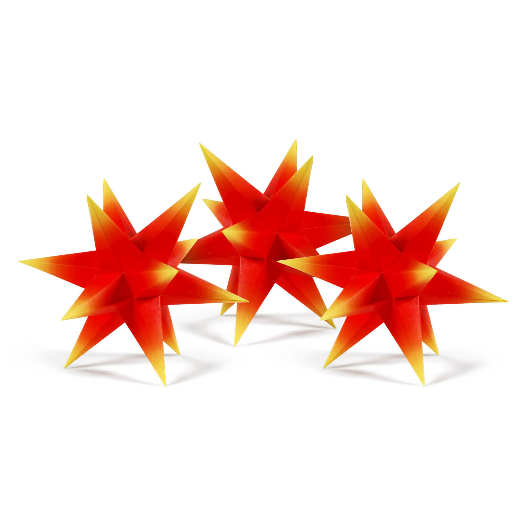 Bastelsatz Adventsstern (3 Stück) Roter Kern mit gelben Spitzen im Dregeno Online Shop günstig kaufen
