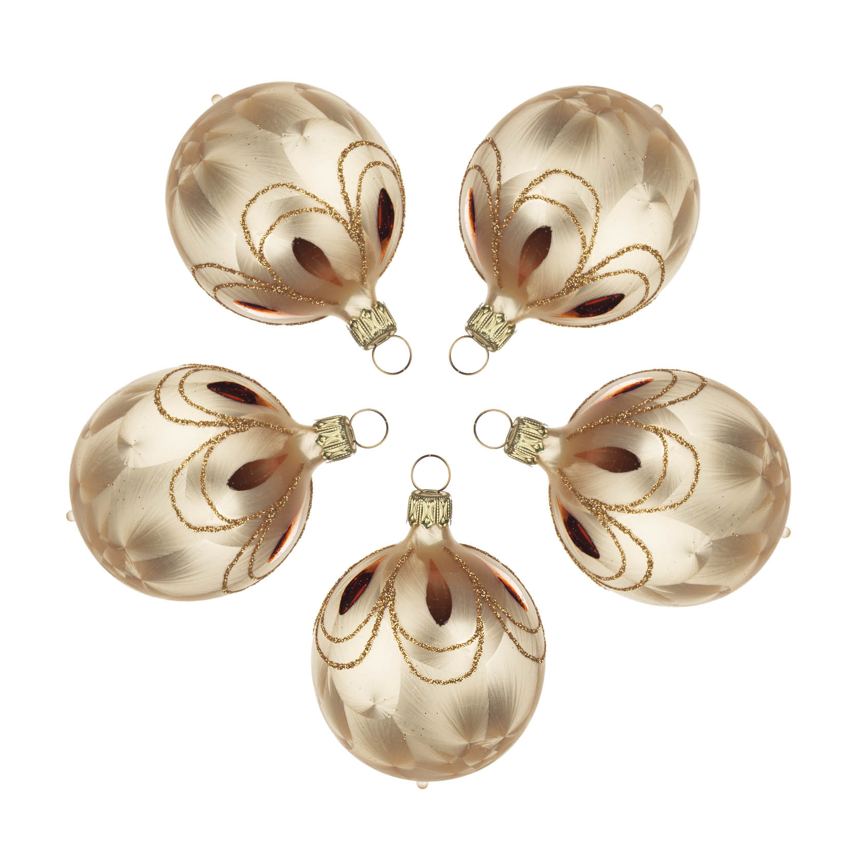 Thüringer Christbaumschmuck Kugel 6cm eischampagner (5)