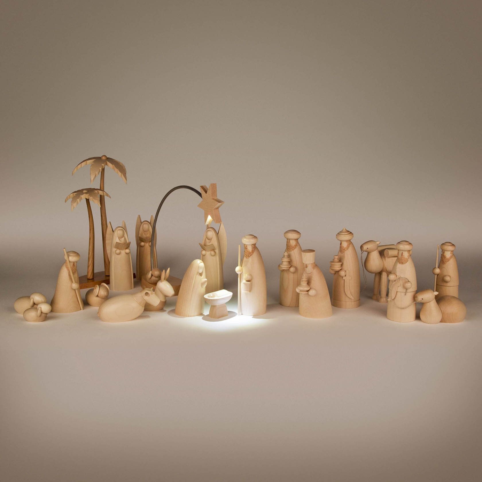 Heilige Familie, natur 3-tlg.12cm