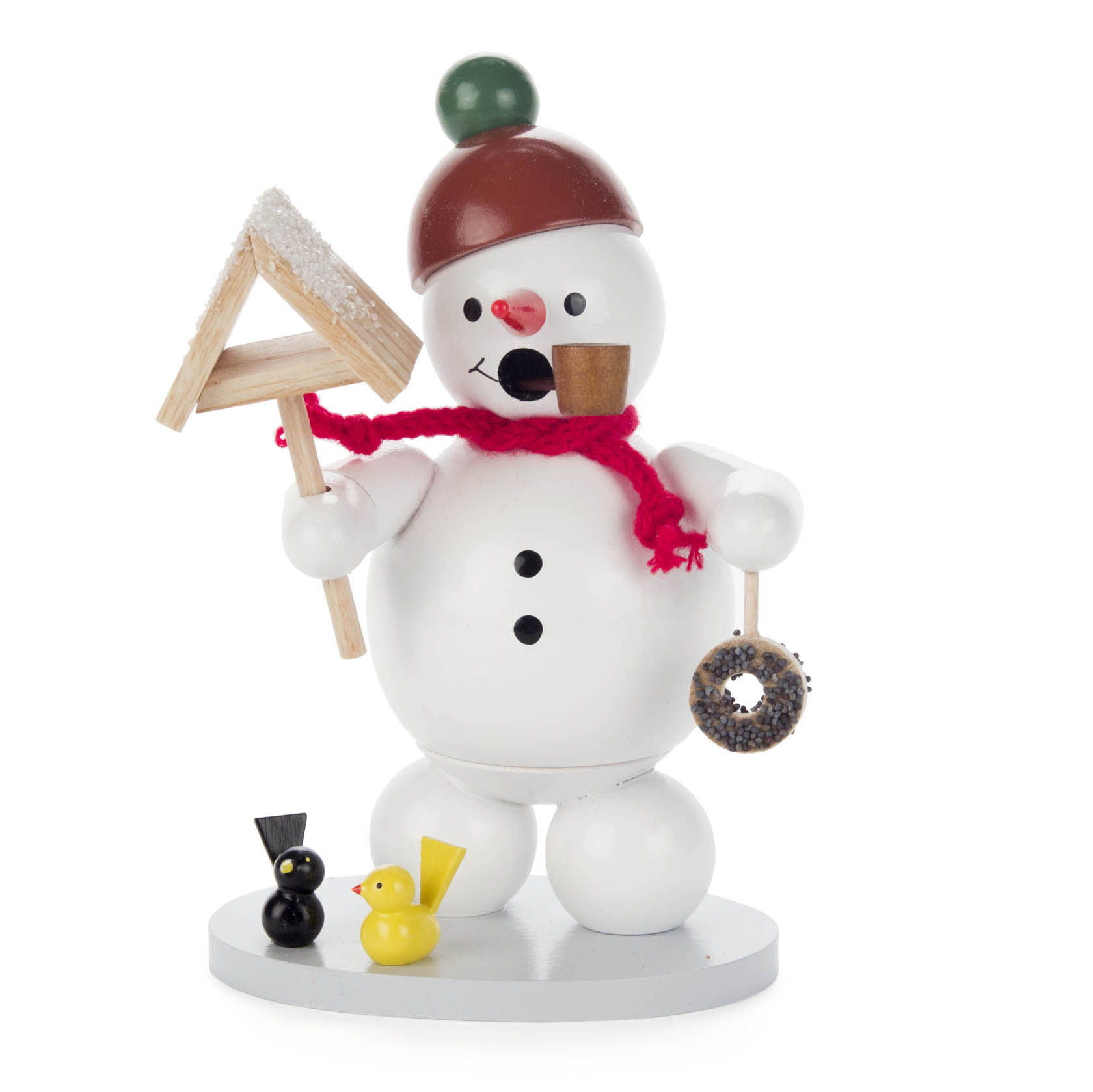 Räuchermann Schneemann mit Vogelhaus und Vögeln im Dregeno Online Shop günstig kaufen